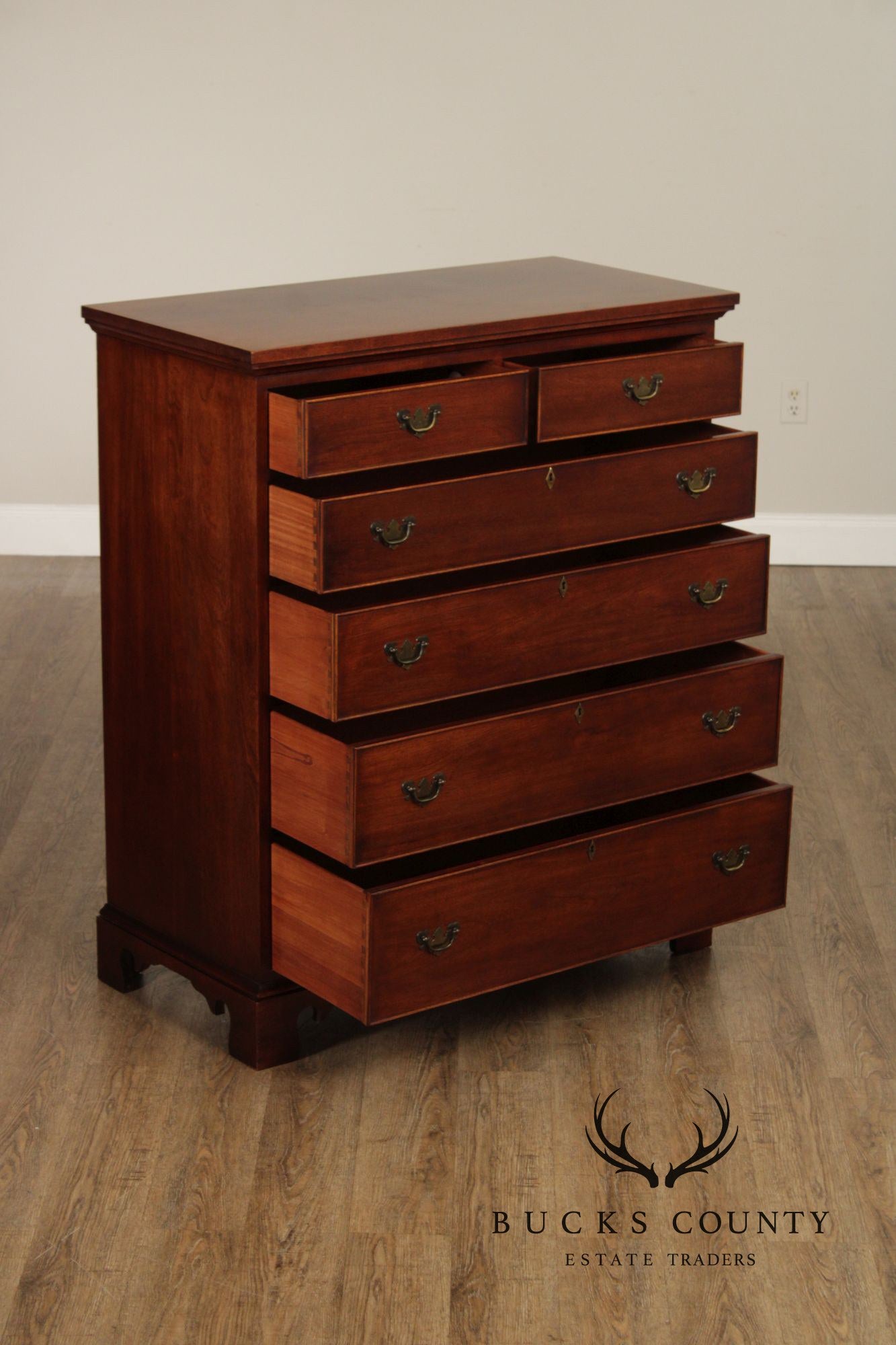 Craftique Chippendale Style Mahogany Tall Chest
