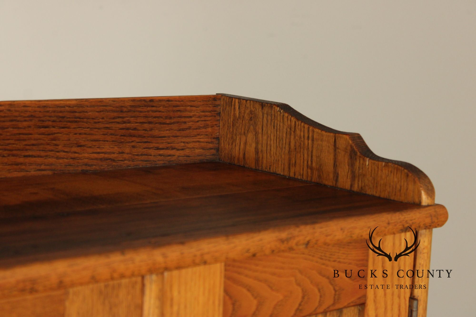 Antique American Hutch With Copper Dry Sink And Pull-Out Cutting Board