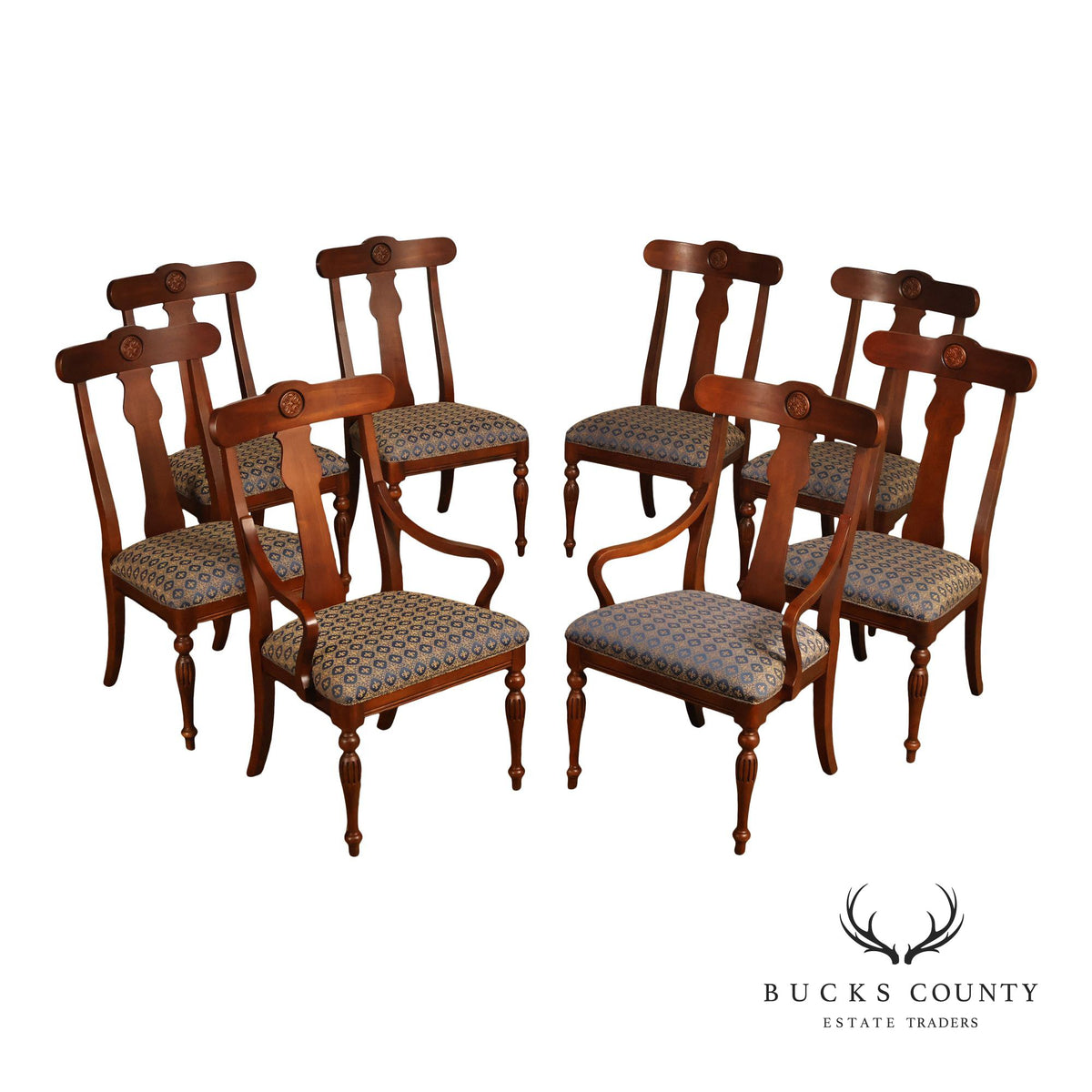 Ethan Allen British Classics Collection Set of Eight Dining Chairs