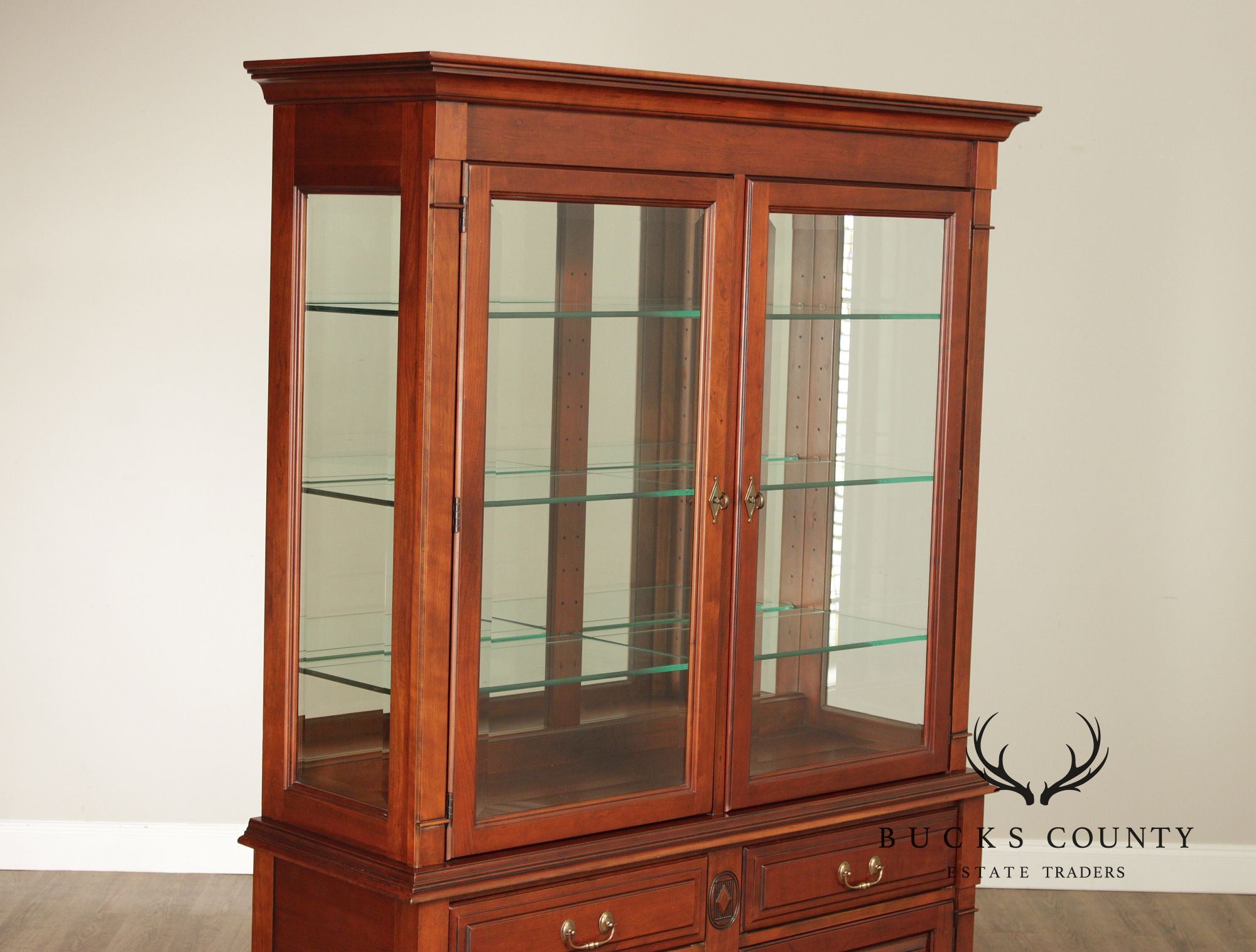Harden Solid Cherry Lighted Display China Cabinet
