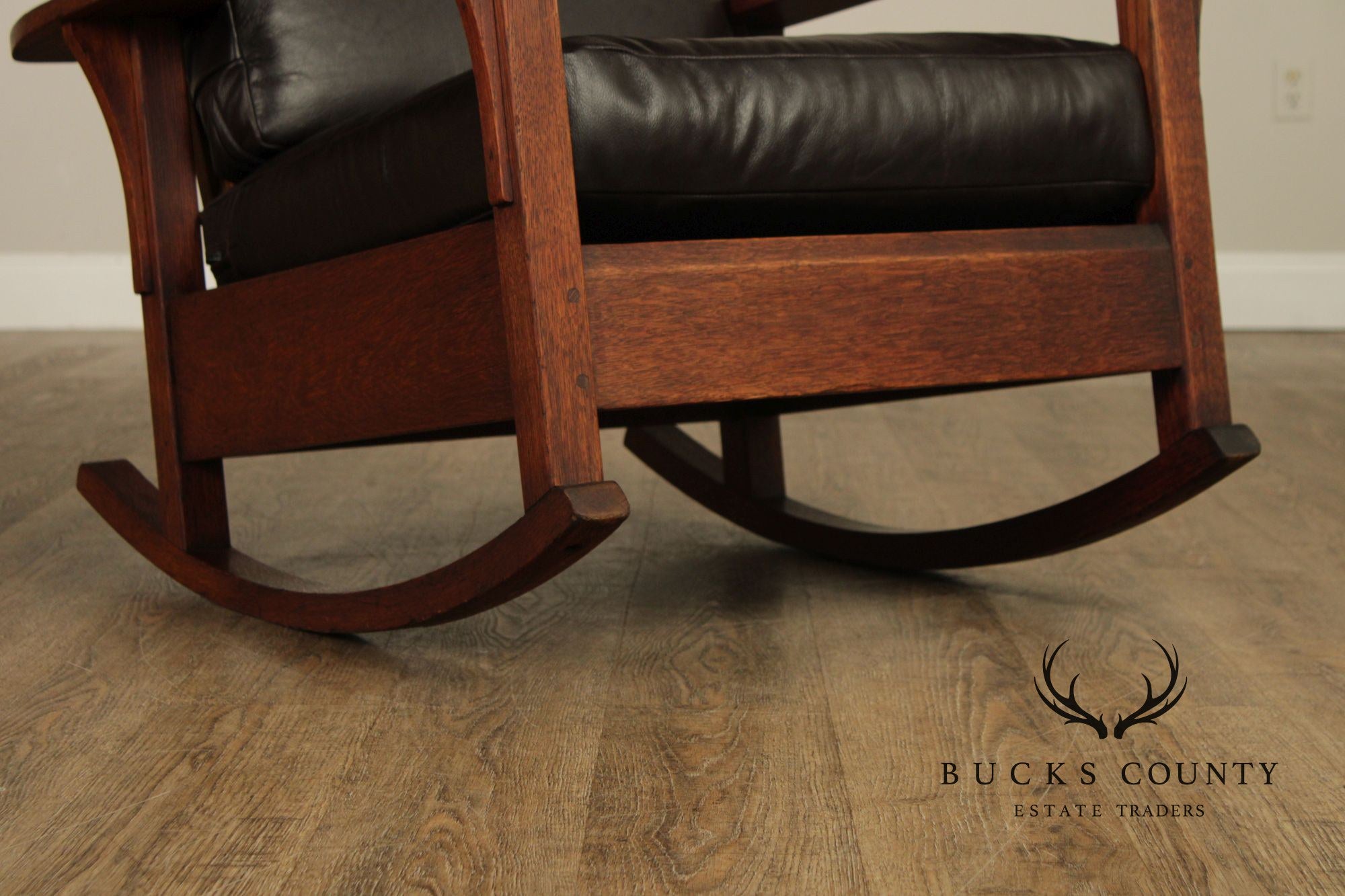 Antique L. & J.G. Stickley Mission Oak Morris Rocker