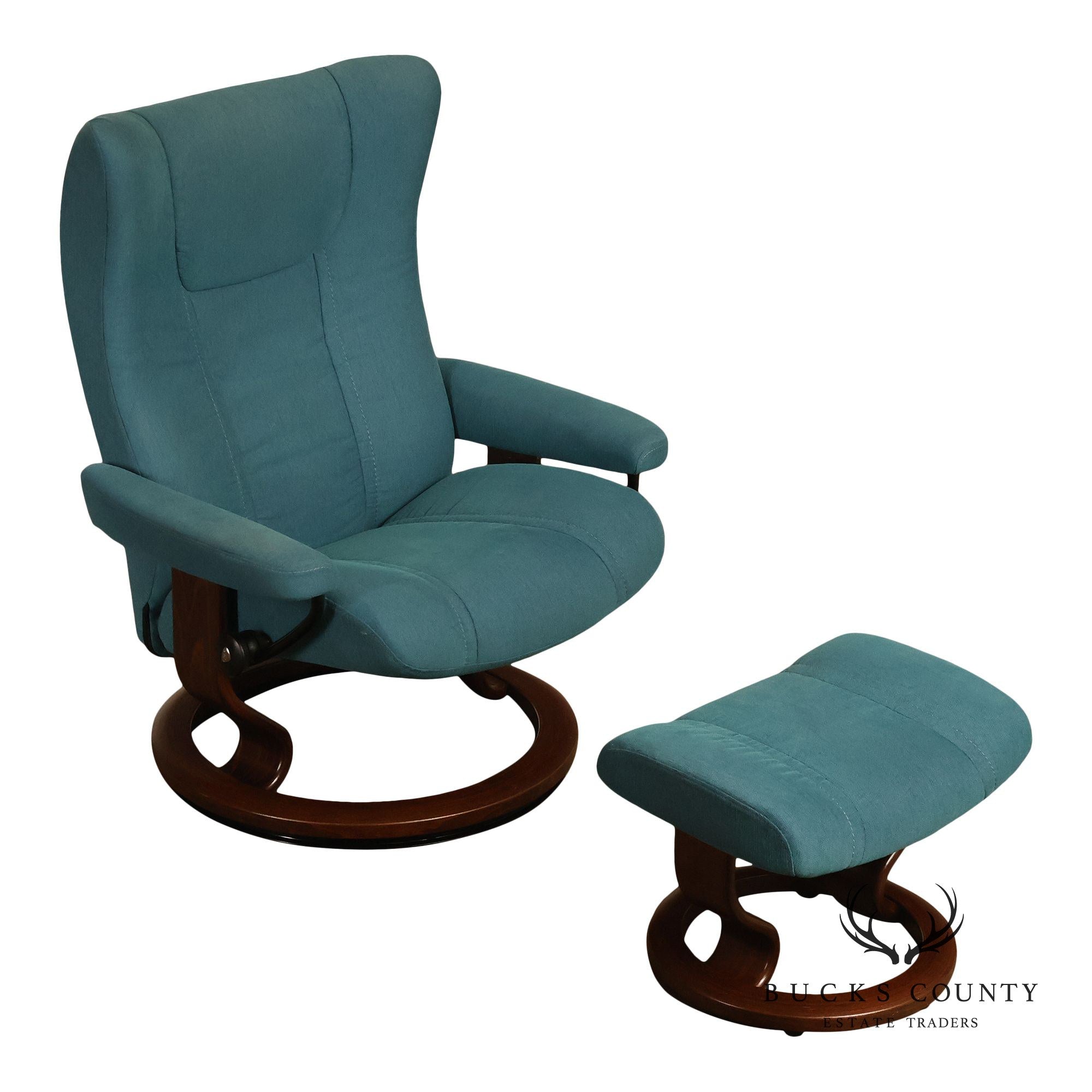 Ekornes Stressless Reclining Wing Chair and Ottoman