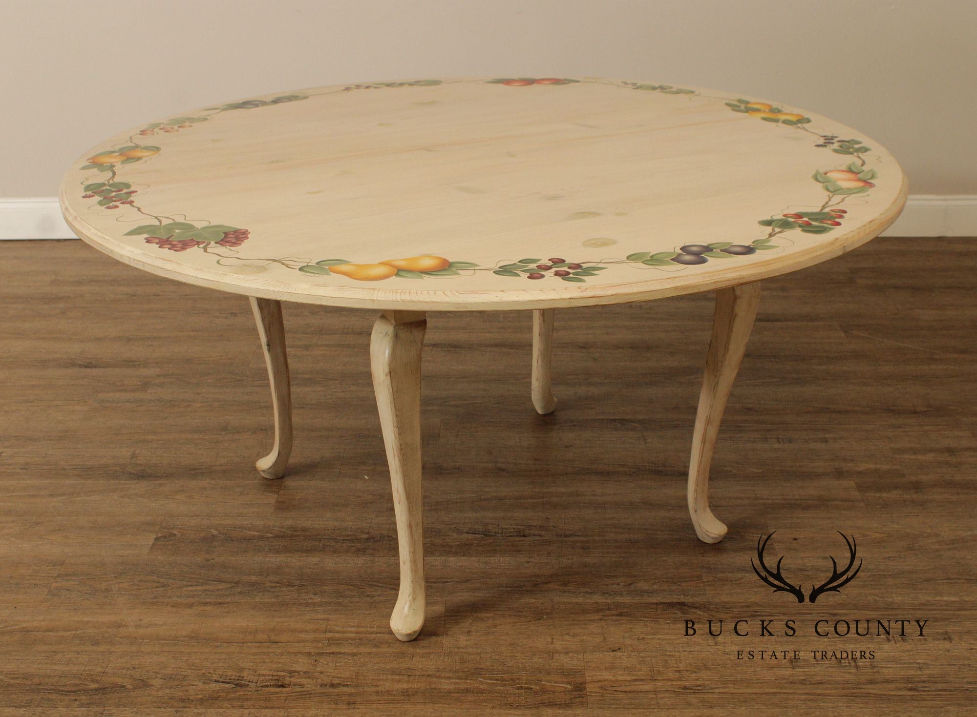 Custom Quality Hand Painted Pine Round Dining Table