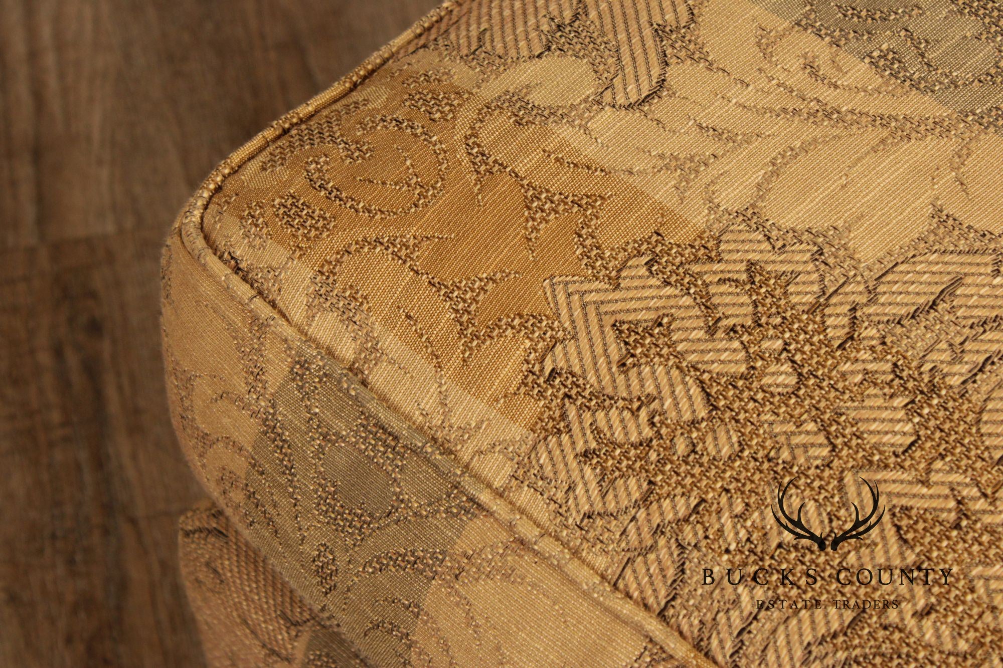 Thomasville Traditional Style Pair of Upholstered Ottomans