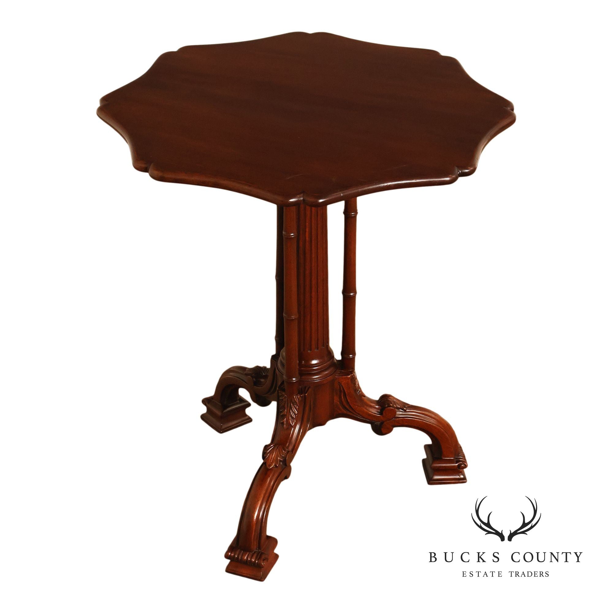 Georgian Style Mahogany Pie Crust Tilt Top Pedestal Table