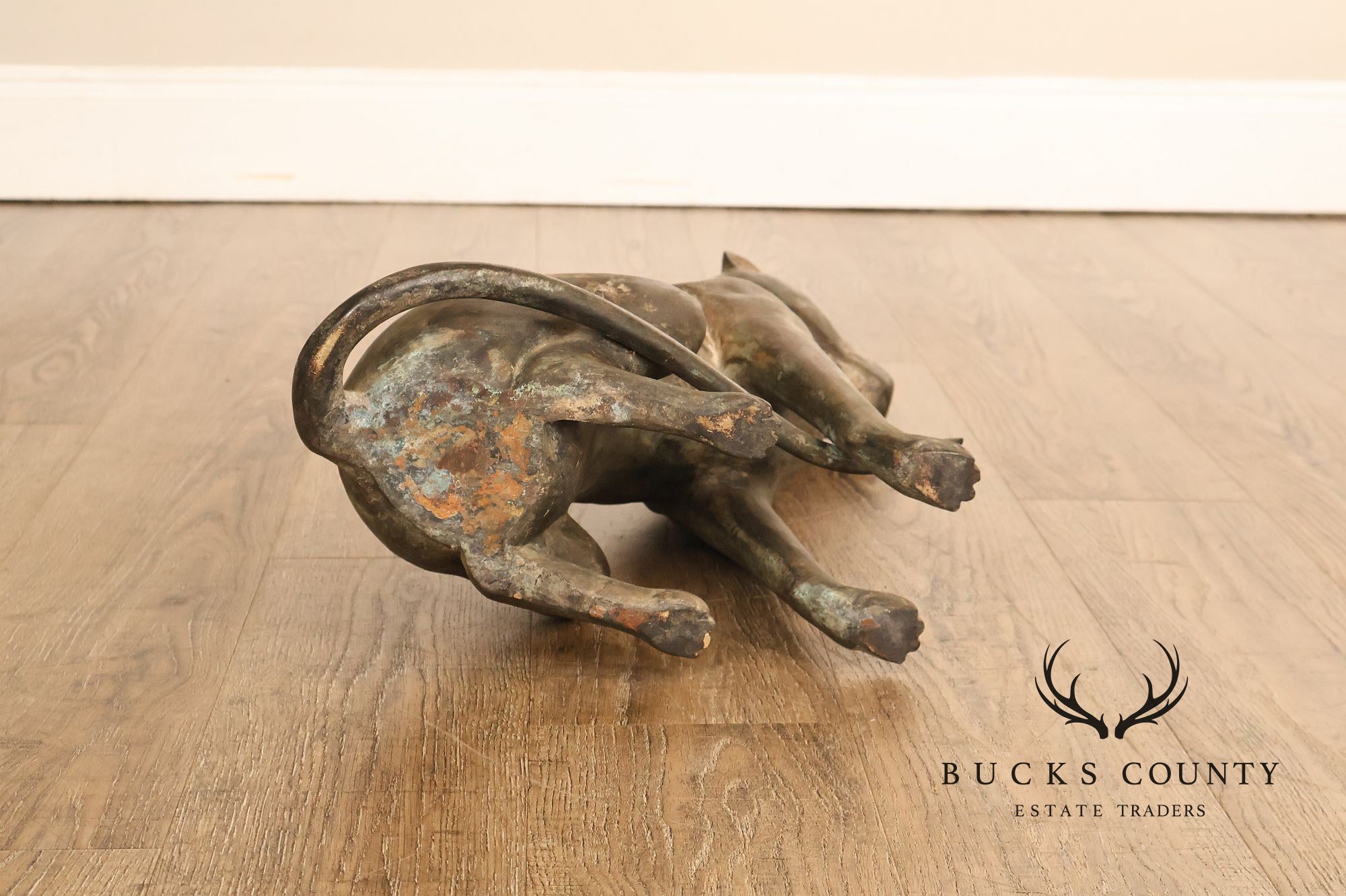 Egyptian Revival Bronze Pair Of Seated Cat Garden Sculptures
