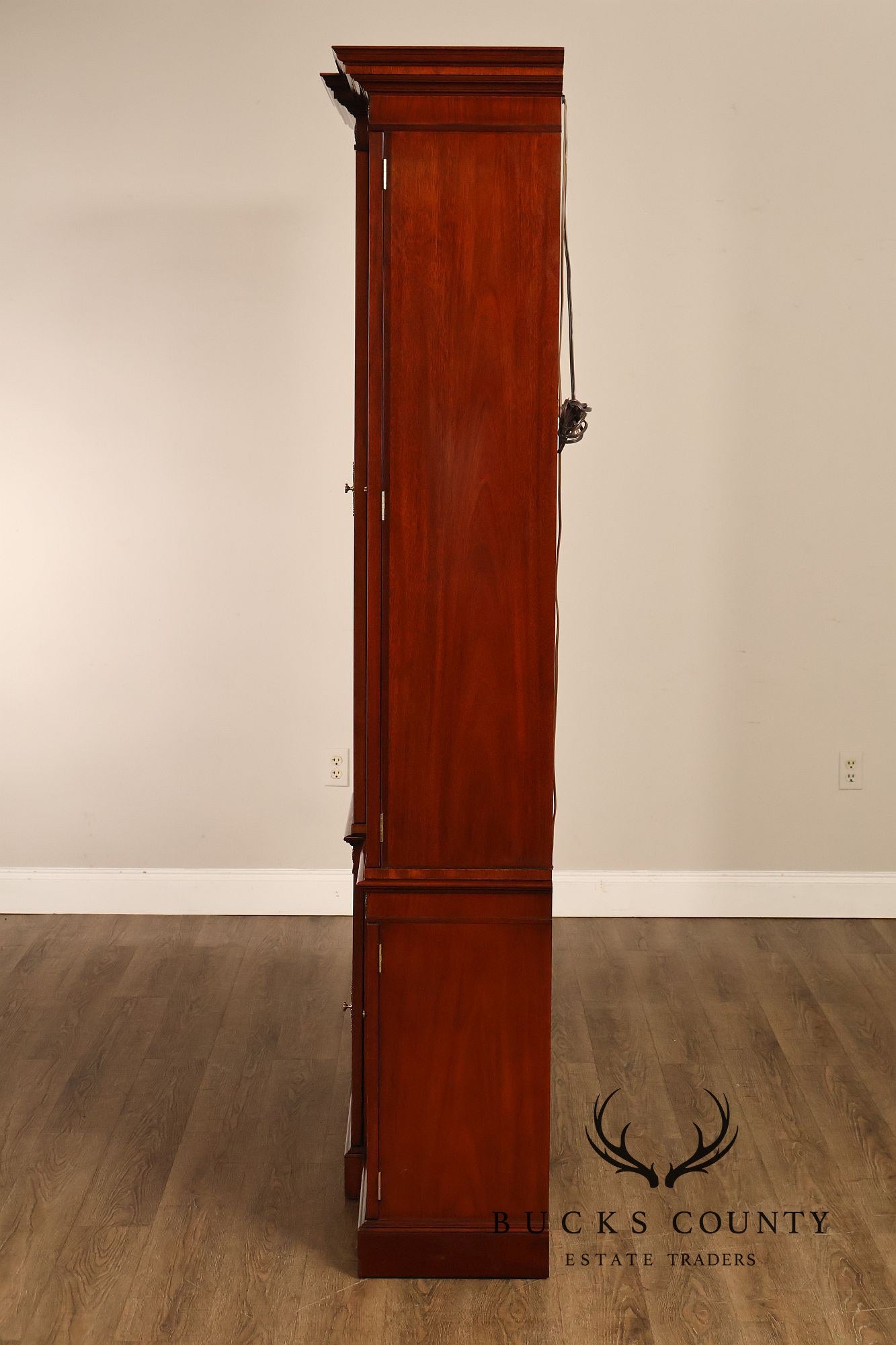 Kindel Neoclassical Style Mahogany Breakfront China Cabinet