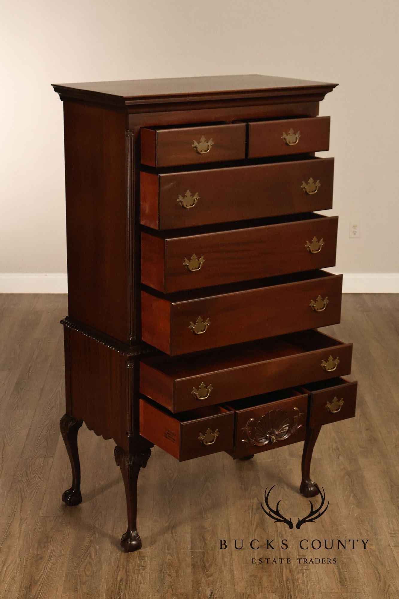 H. Feldenkreis Chippendale Style Mahogany Highboy