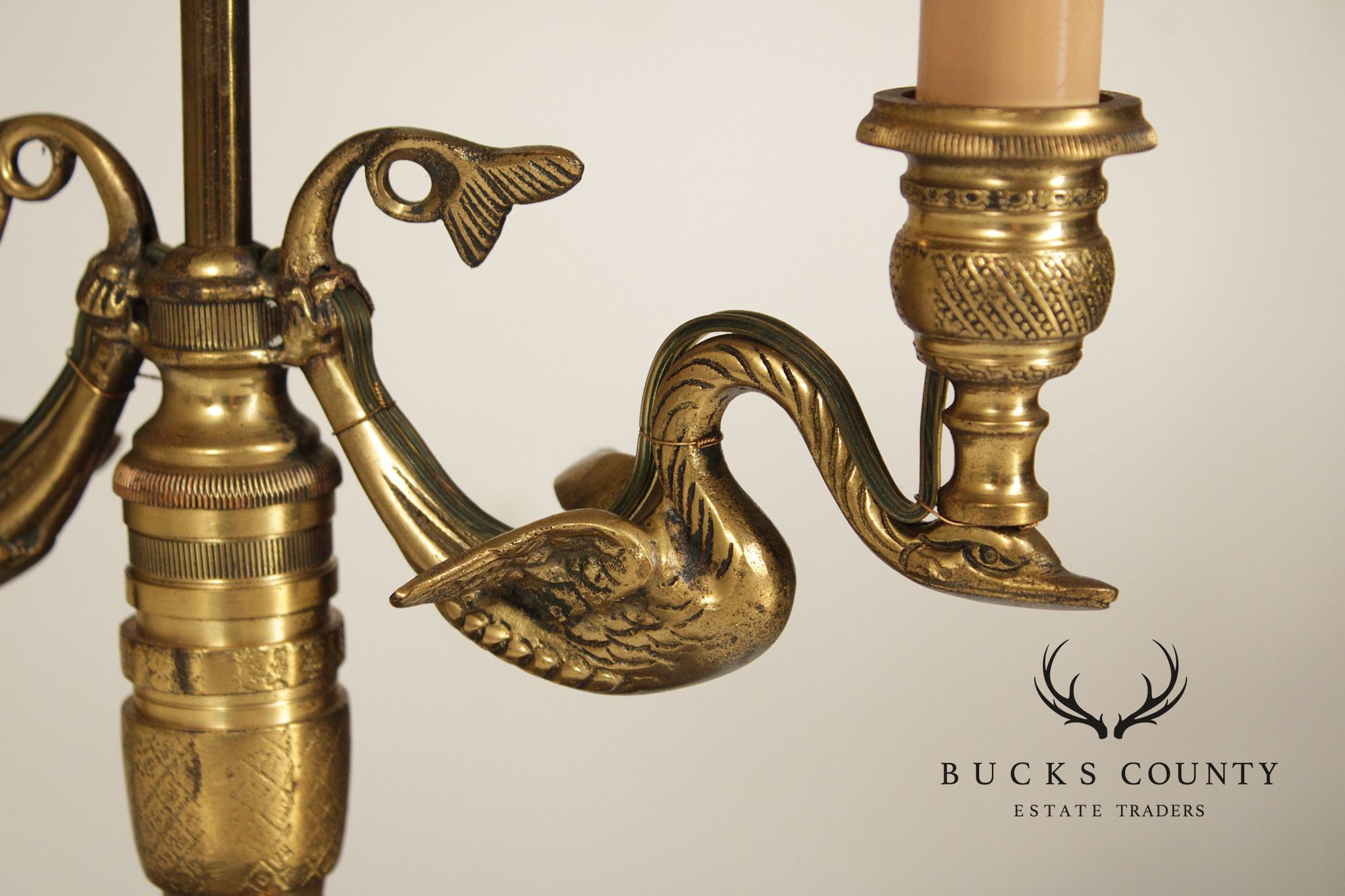 Vintage Brass Bouillotte Desk Lamp