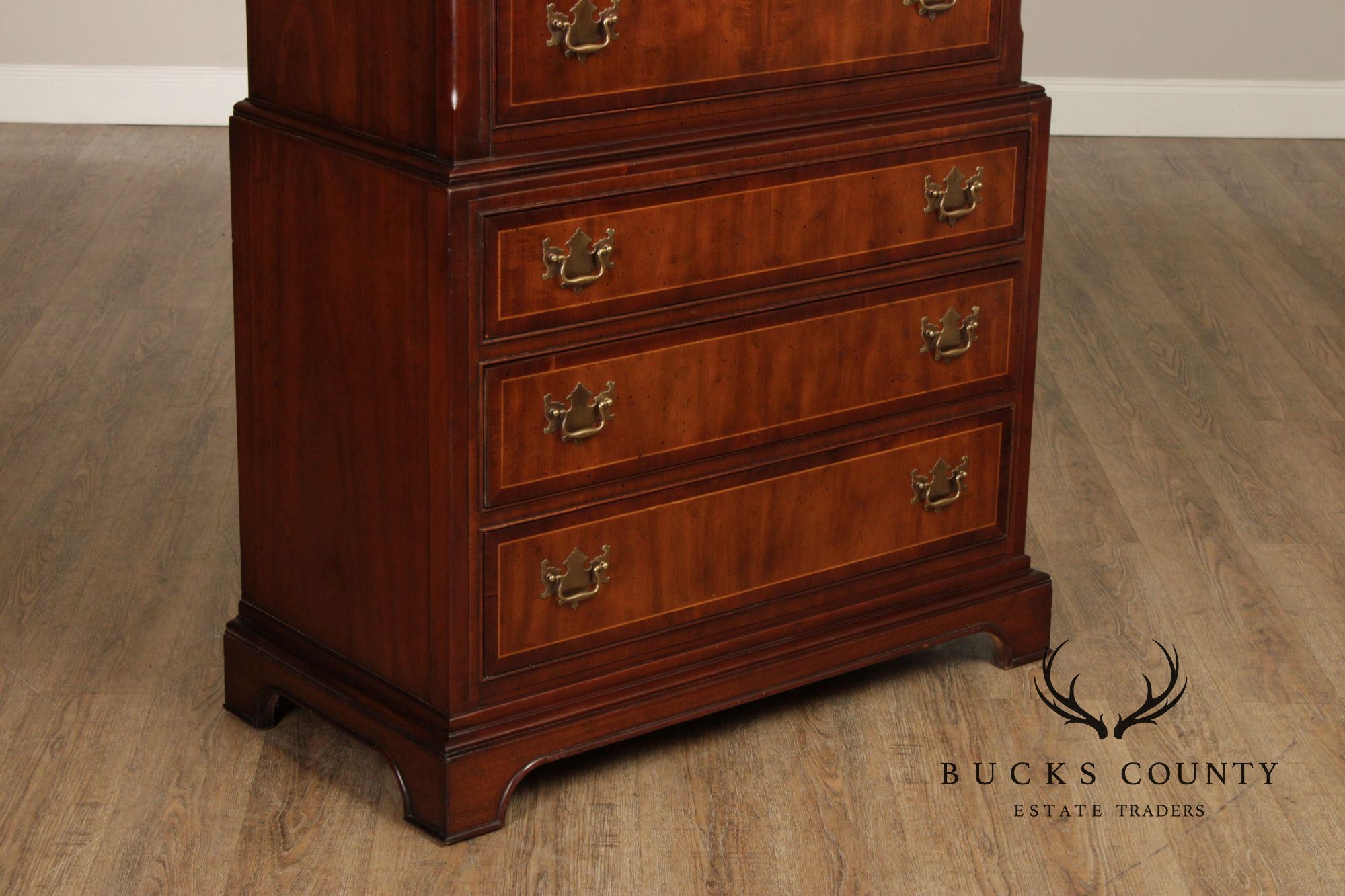 Drexel Wallace Nutting Collection Chippendale Style Mahogany Tall Chest