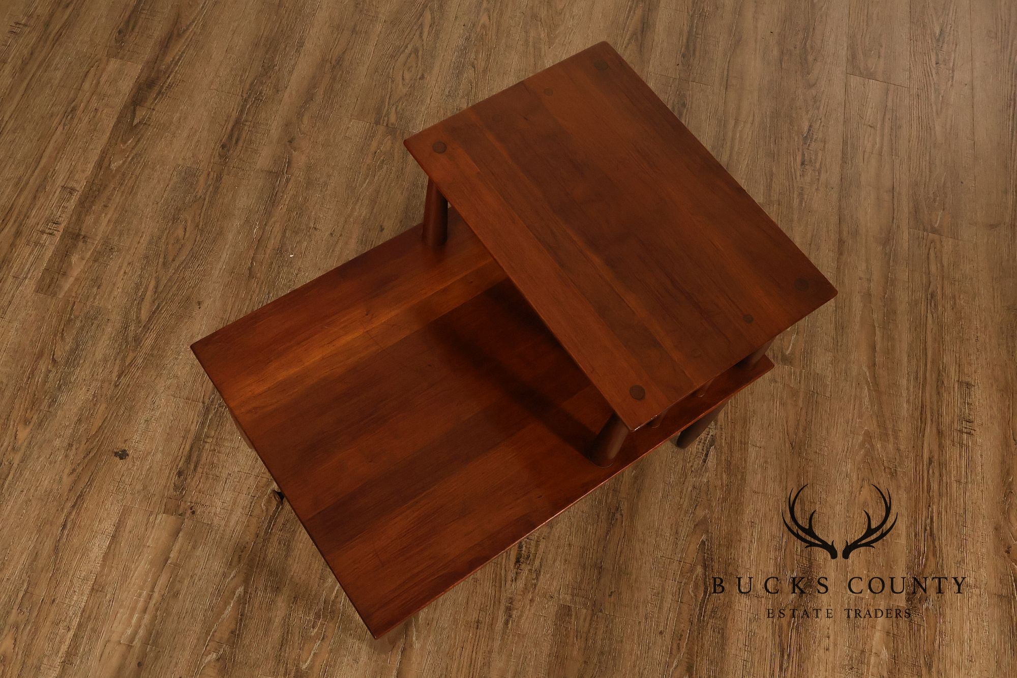 Willett Mid Century Modern Cherry Two Tier Step End Table