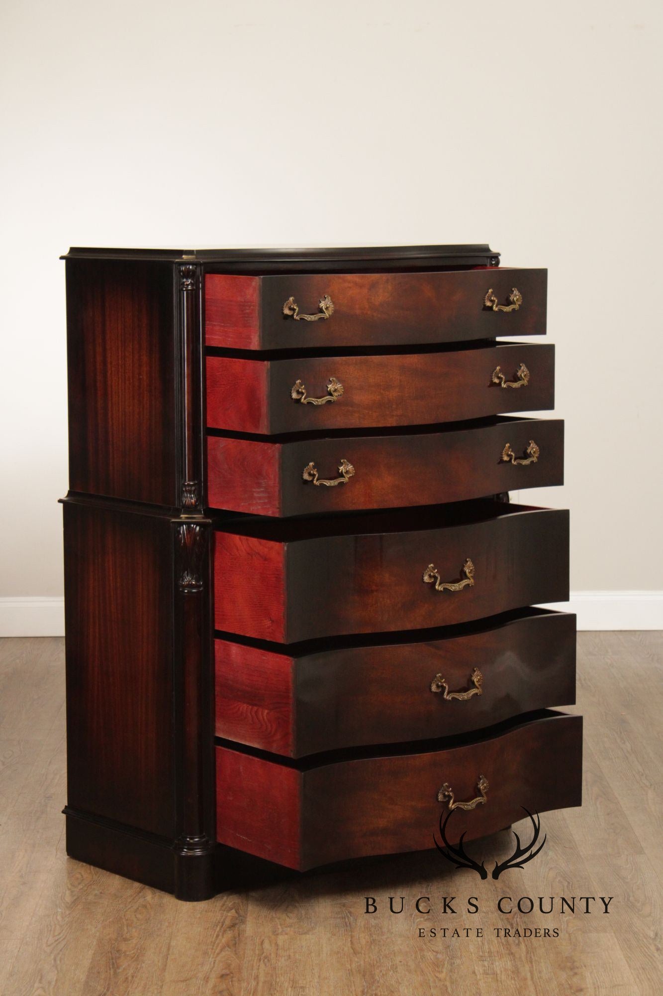 Vintage 1940s Mahogany Tall Chest