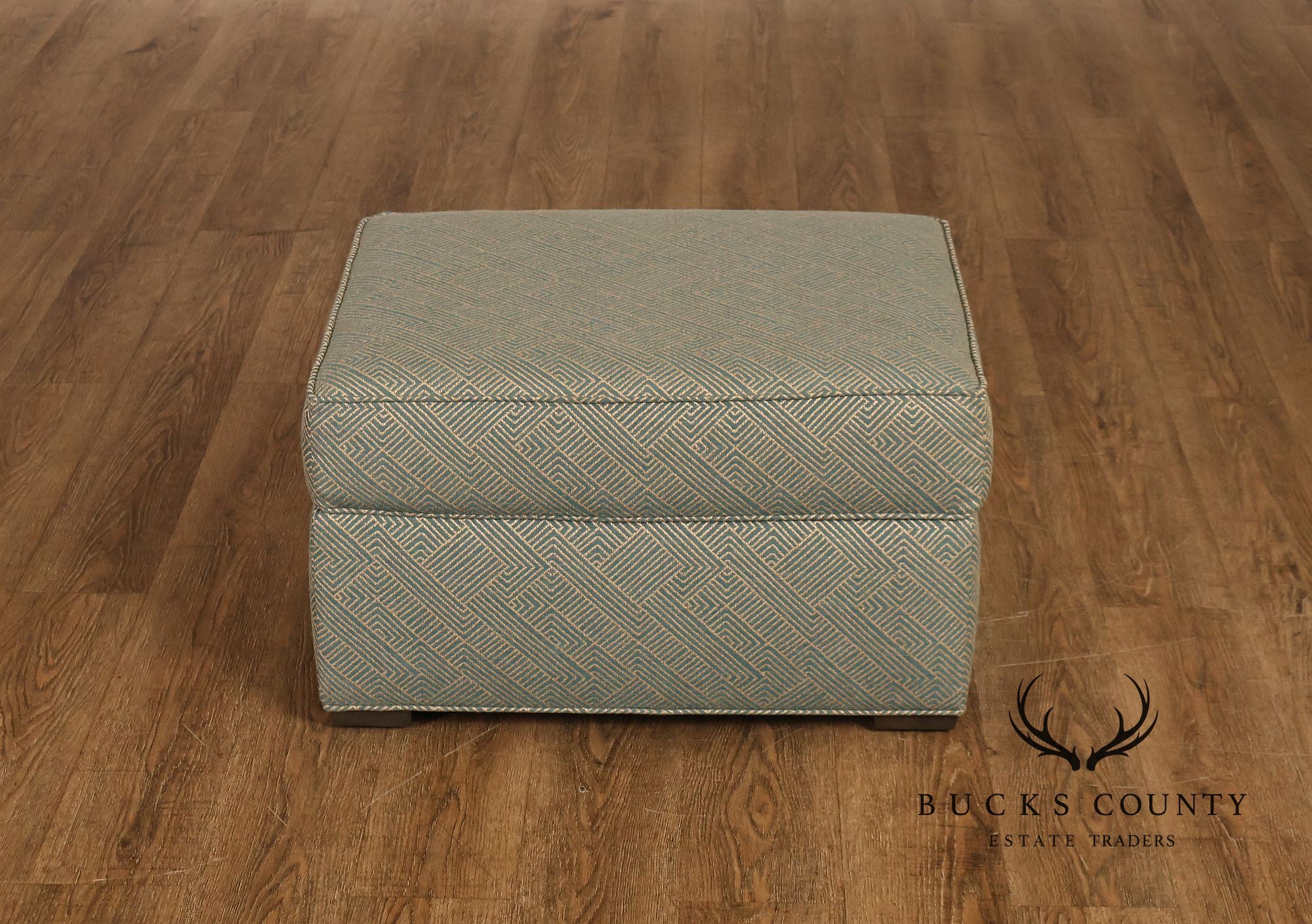 Ethan Allen Pair Of Upholstered Ottoman Footstools