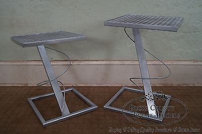 Contemporary Set of 2 Modern Design Expanded Metal Side Tables