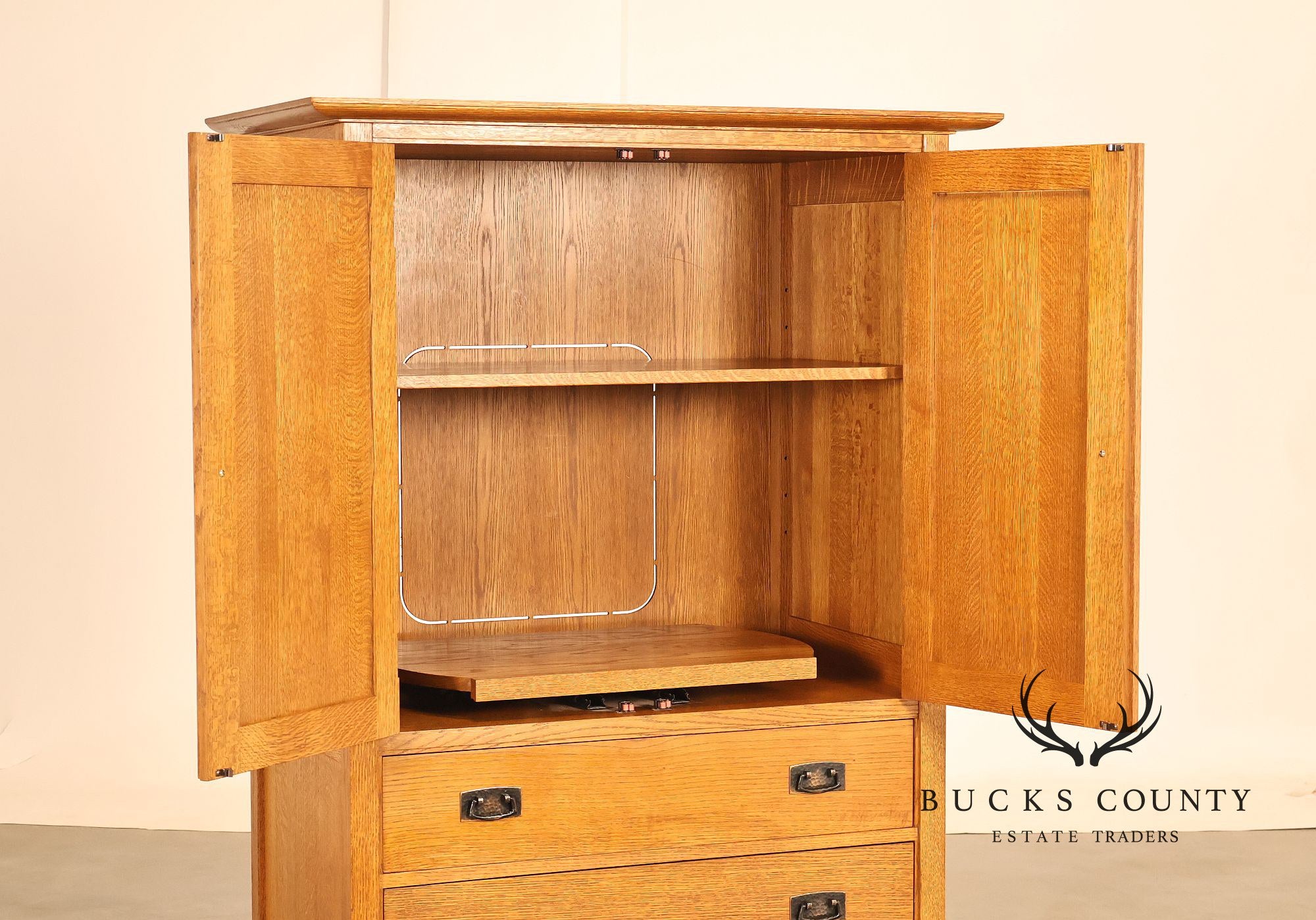 Stickley Mission Collection Oak Entertainment Armoire