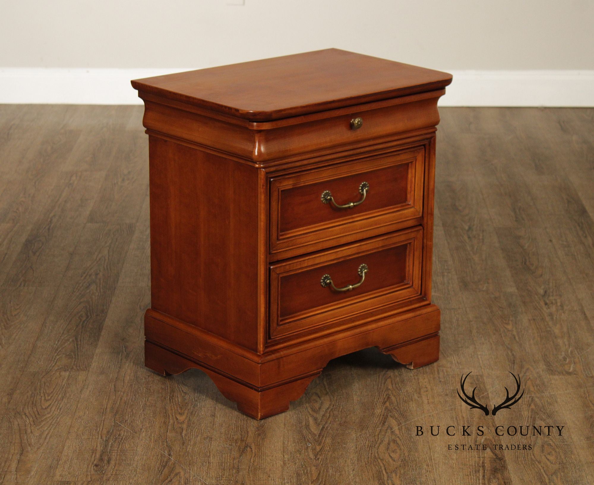 Lexington 'Chez Michelle' Pair Of Cherry Louis Philippe Style Three-Drawer Nightstands