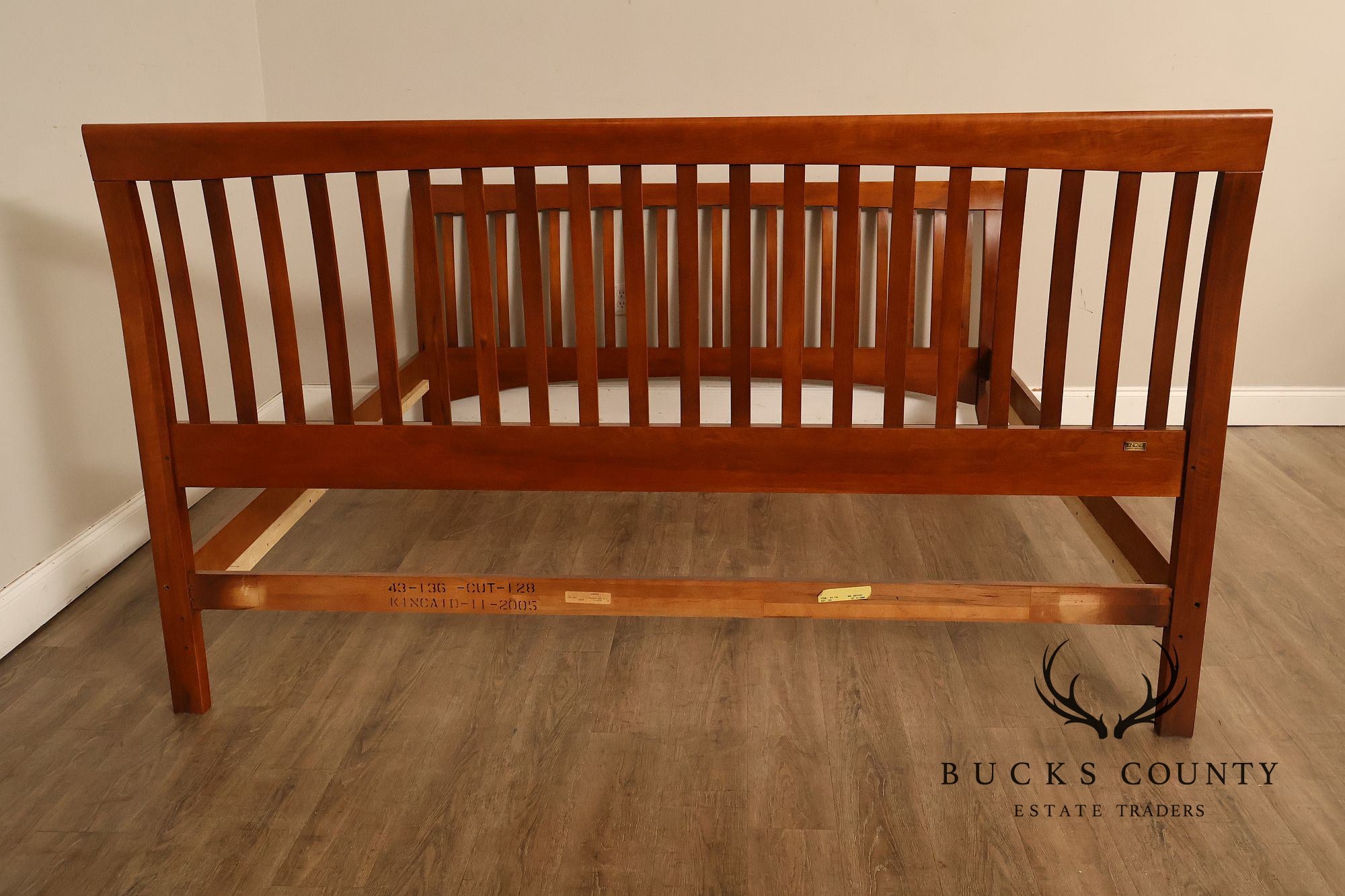 Kincaid Furniture Mission Style Cherry Slatted King Size Sleigh Bed