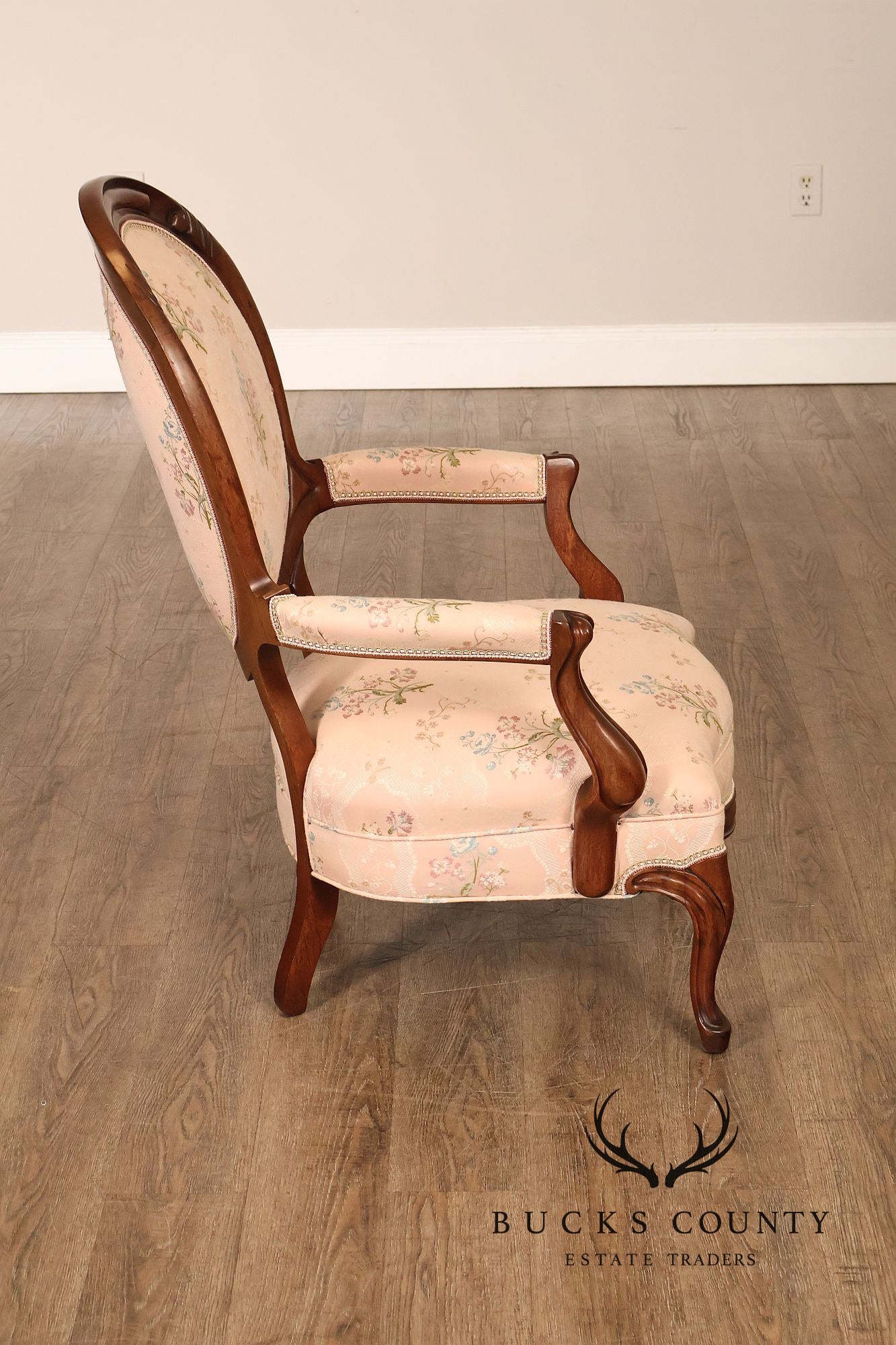Antique Victorian Walnut Pair Of His And Hers Parlor Armchairs