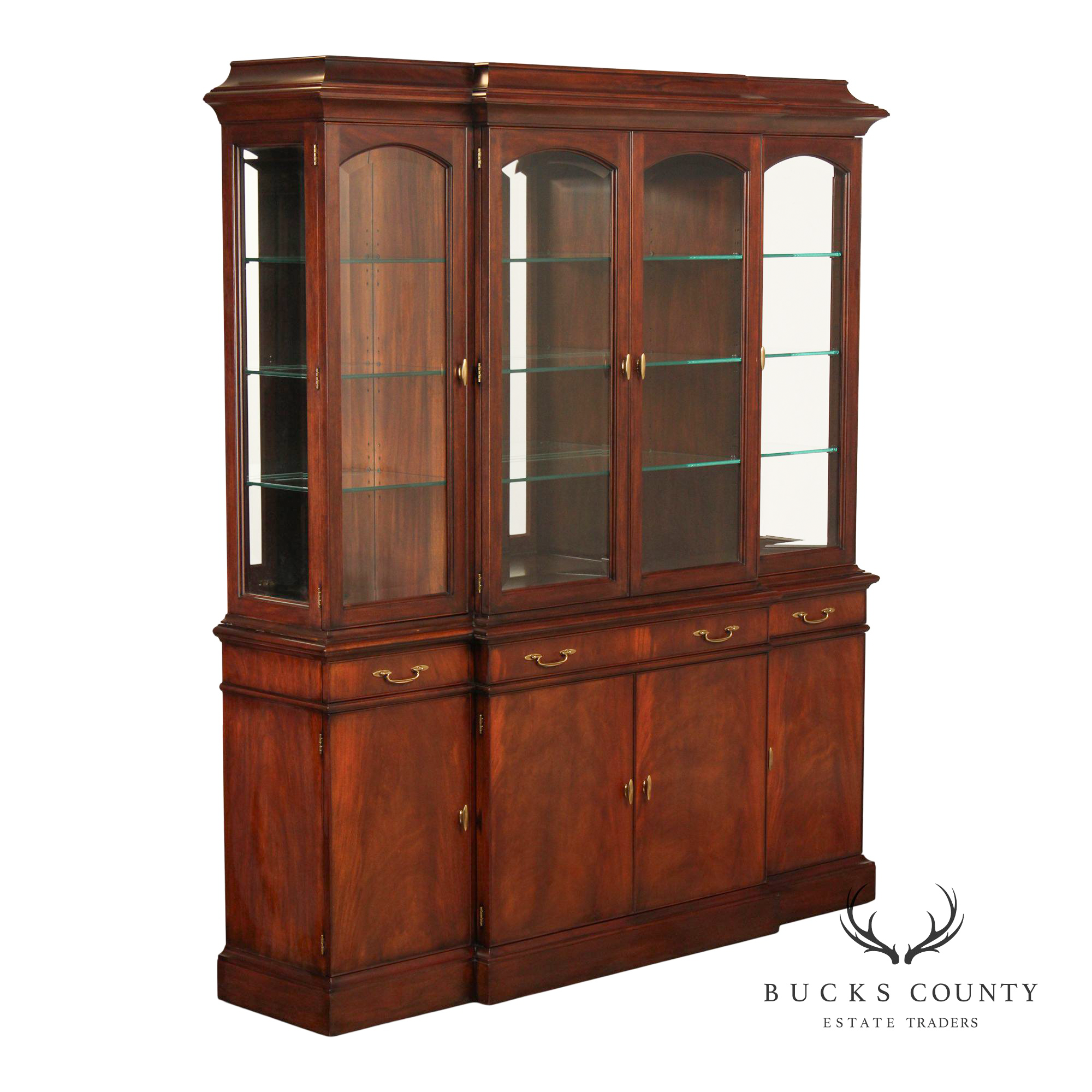Henkel Harris Regency Style Mahogany Breakfront China Cabinet