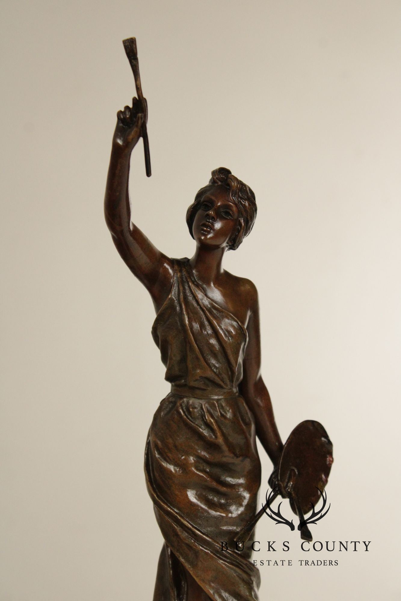 Emmanuel Villanis Bronze Statue, 'L'Amour de L'Art'