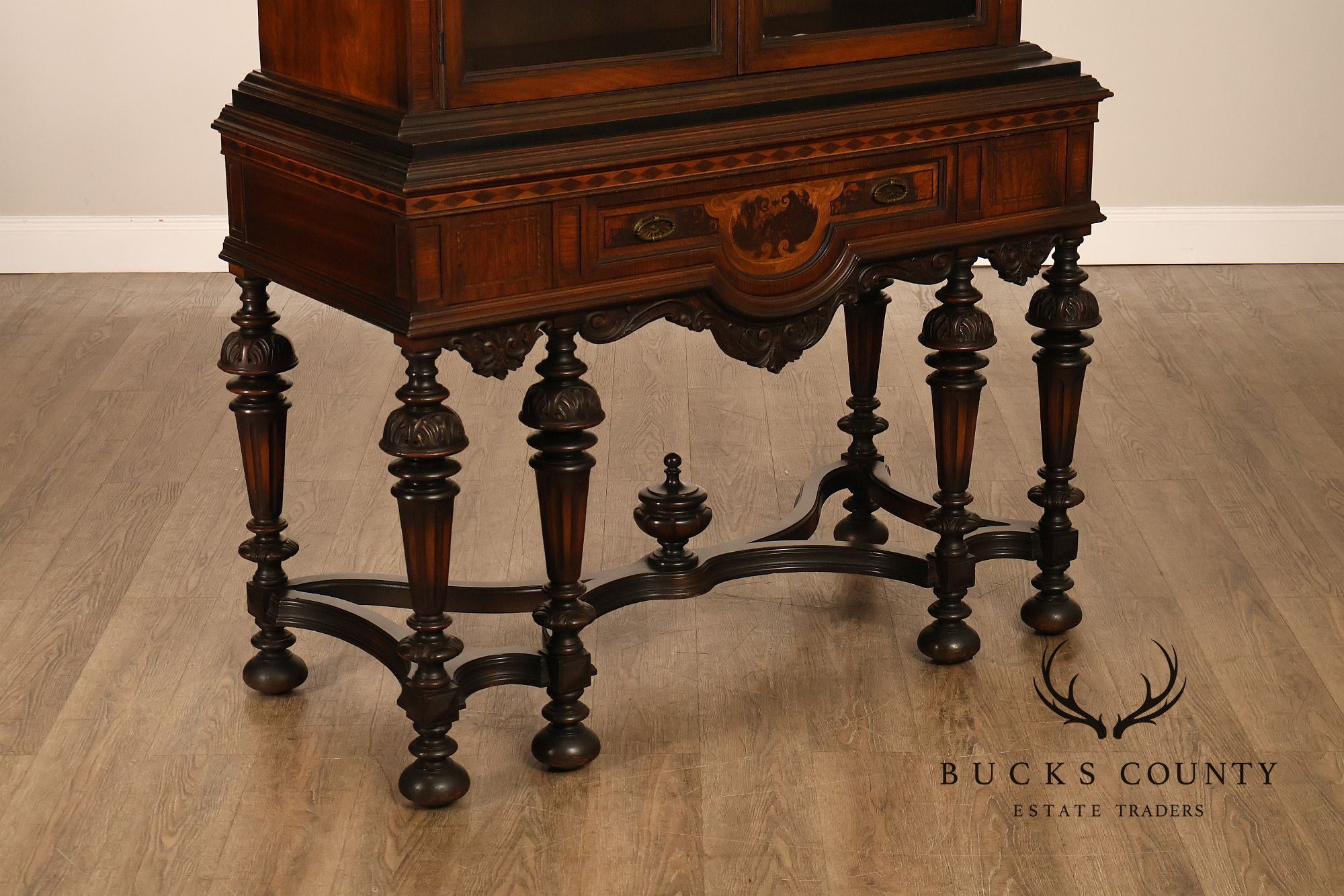 Rockford Republic Furniture Company 1920's Walnut China Display Cabinet