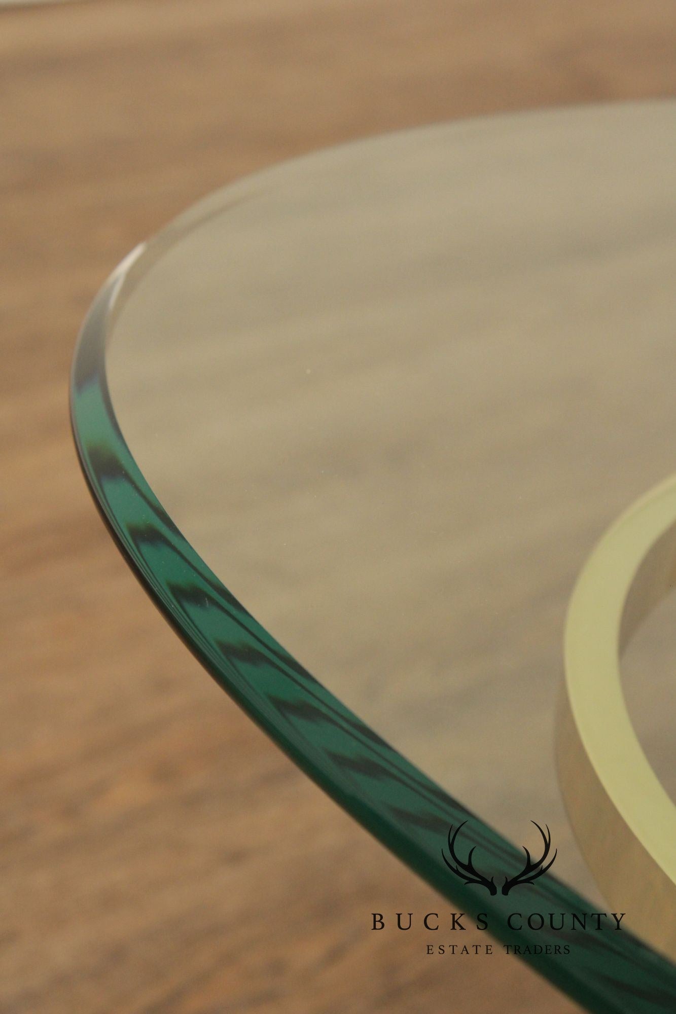 Hollywood Regency Glass Top Oval Coffee Table