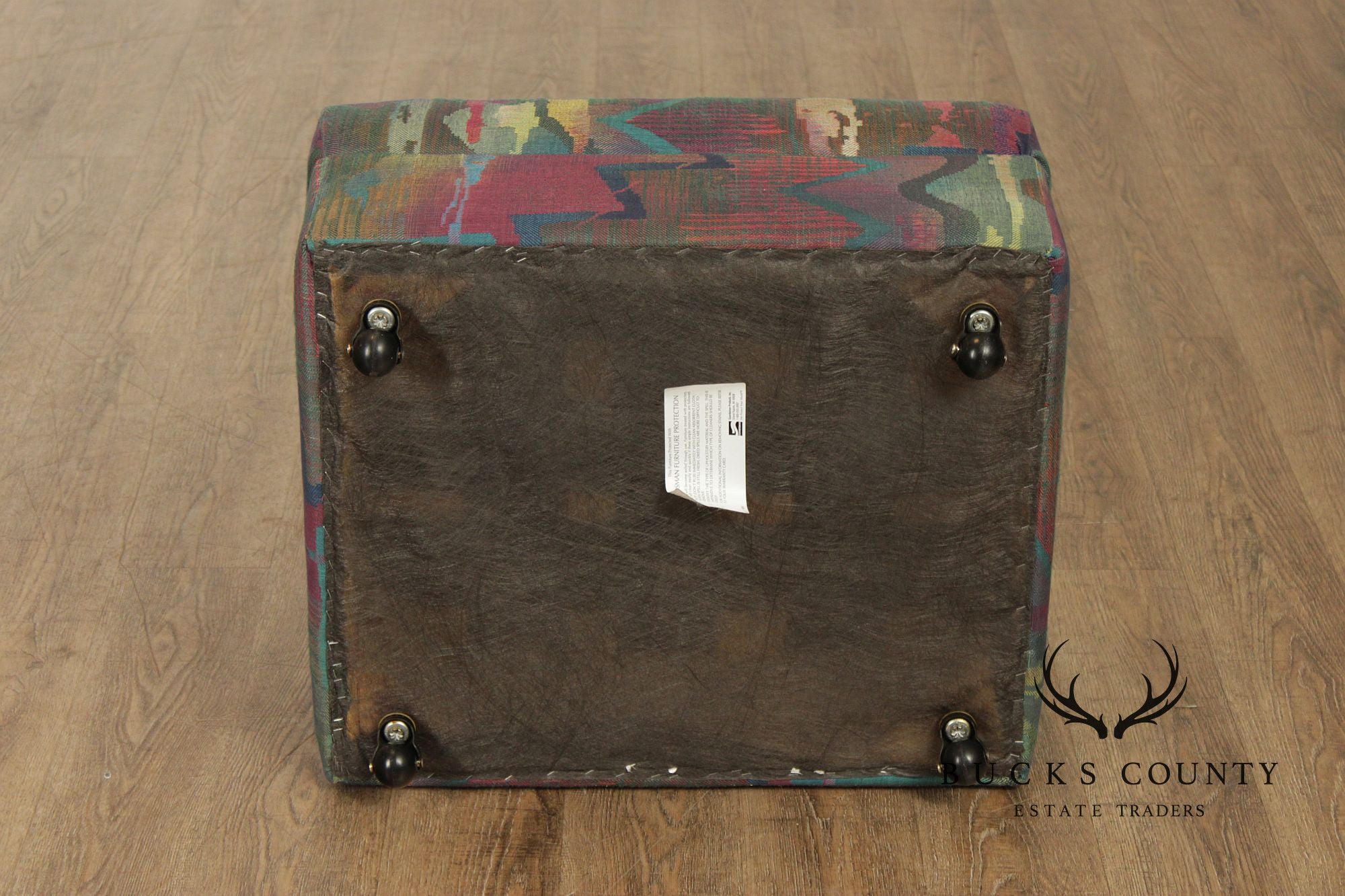 Sherrill Furniture Post Modern Pair of Rolling Ottomans