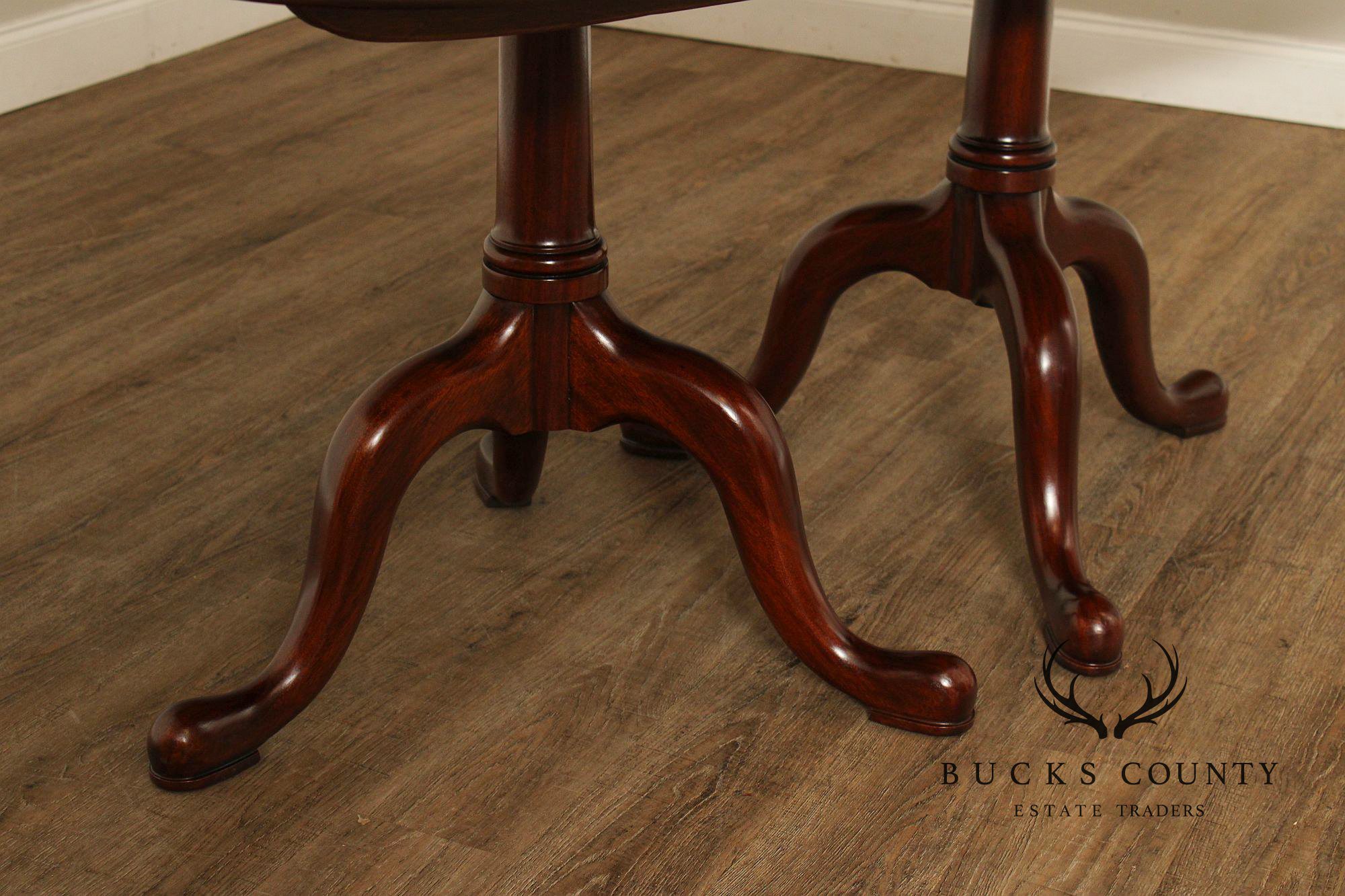 Henkel Harris Georgian Style Mahogany Double Pedestal Dining Table