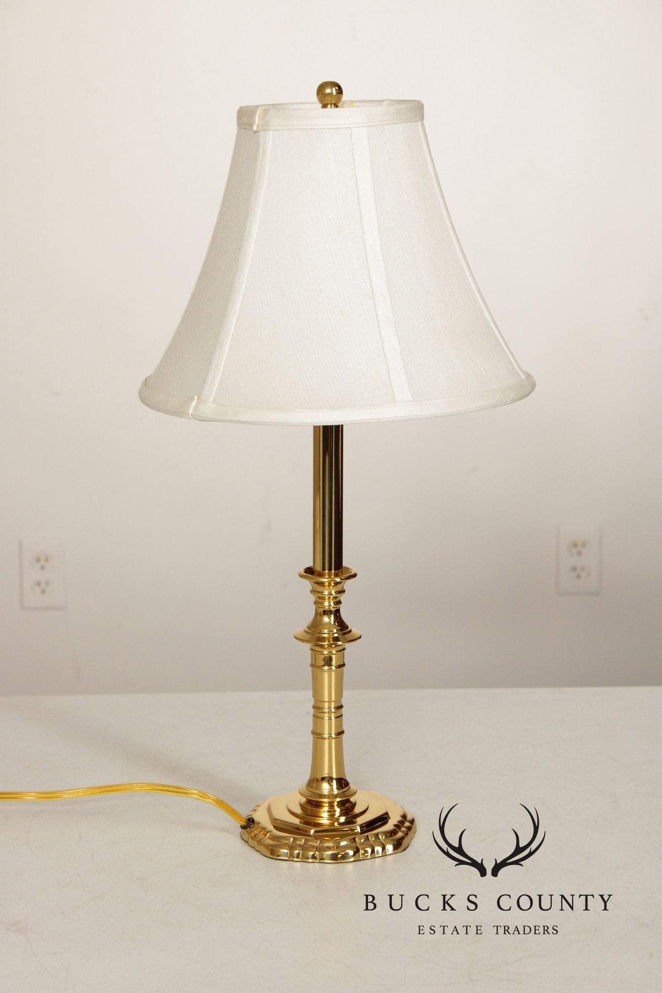 Vintage Pair of Brass Table Lamps