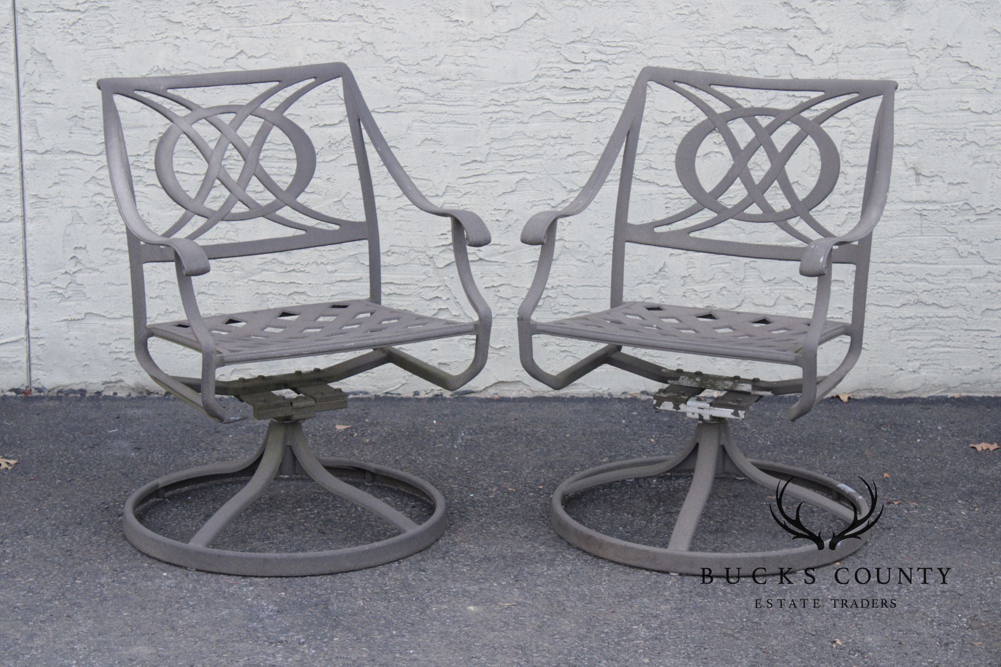 Telescope Casual Pair of 'Cadiz' Cast Aluminum Patio Swivel Rockers