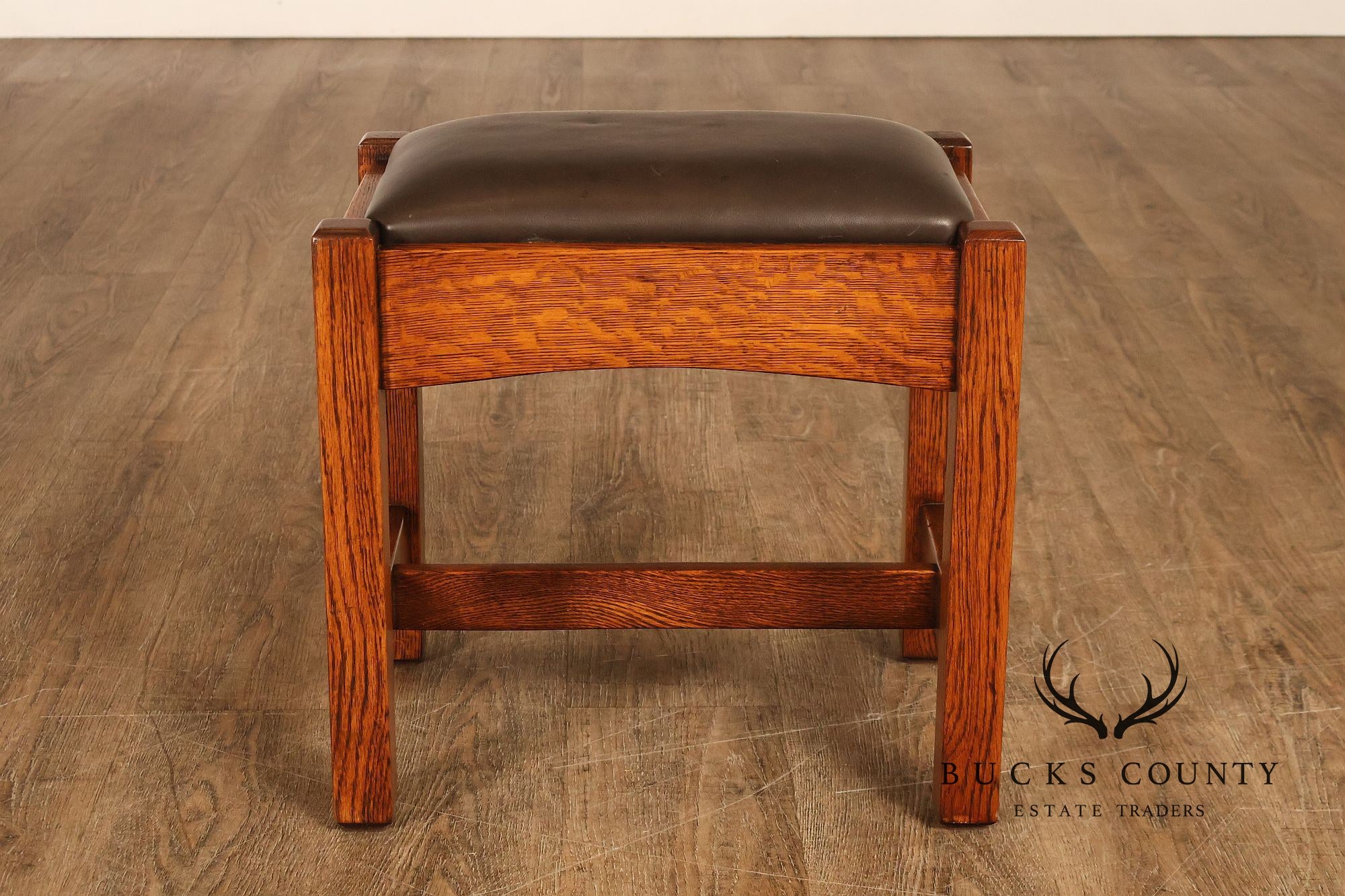 Antique Stickley Brothers Mission Oak Arts And Crafts Footstool Ottoman