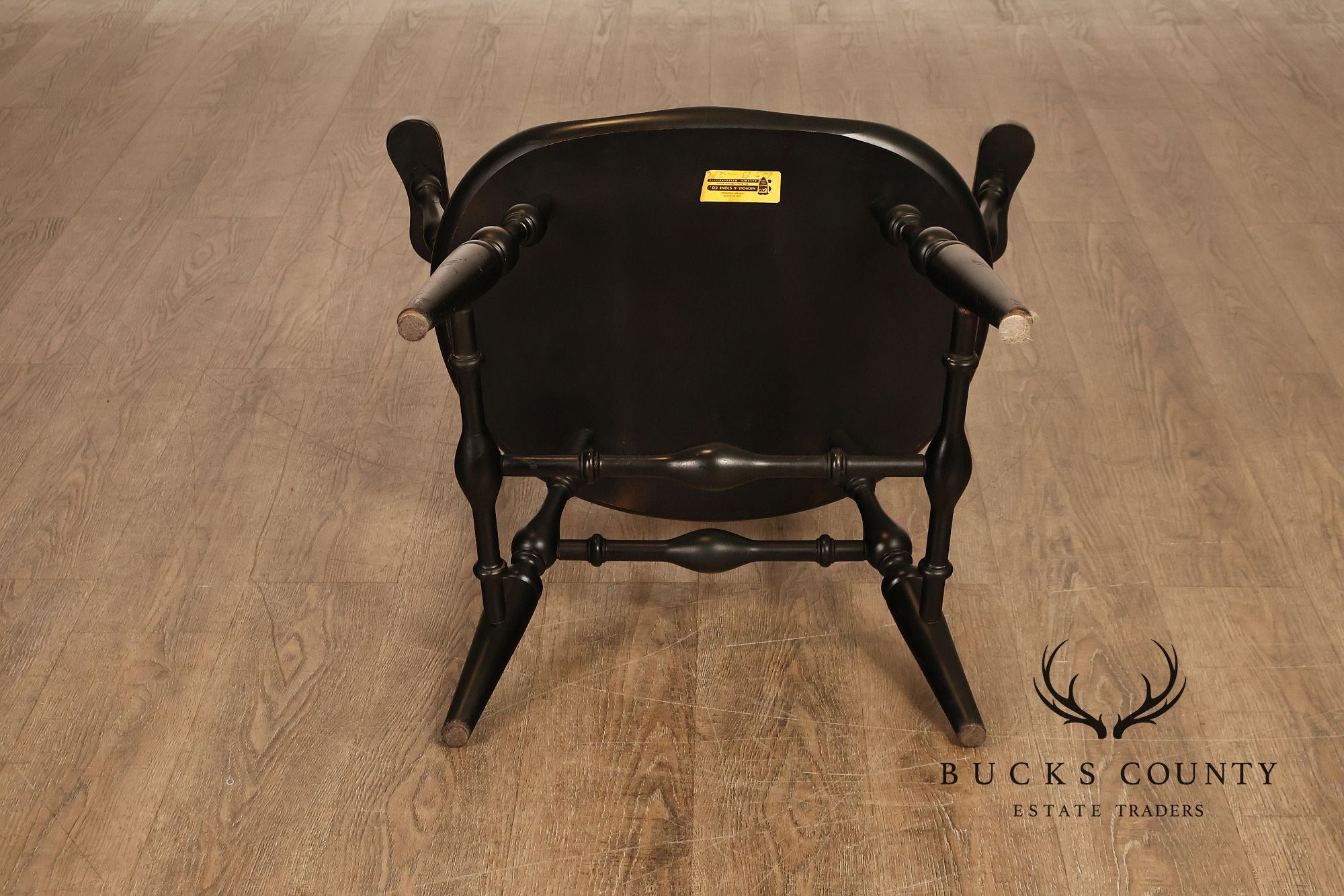 Nichols And Stone Set Of Six Black Windsor Dining Chairs