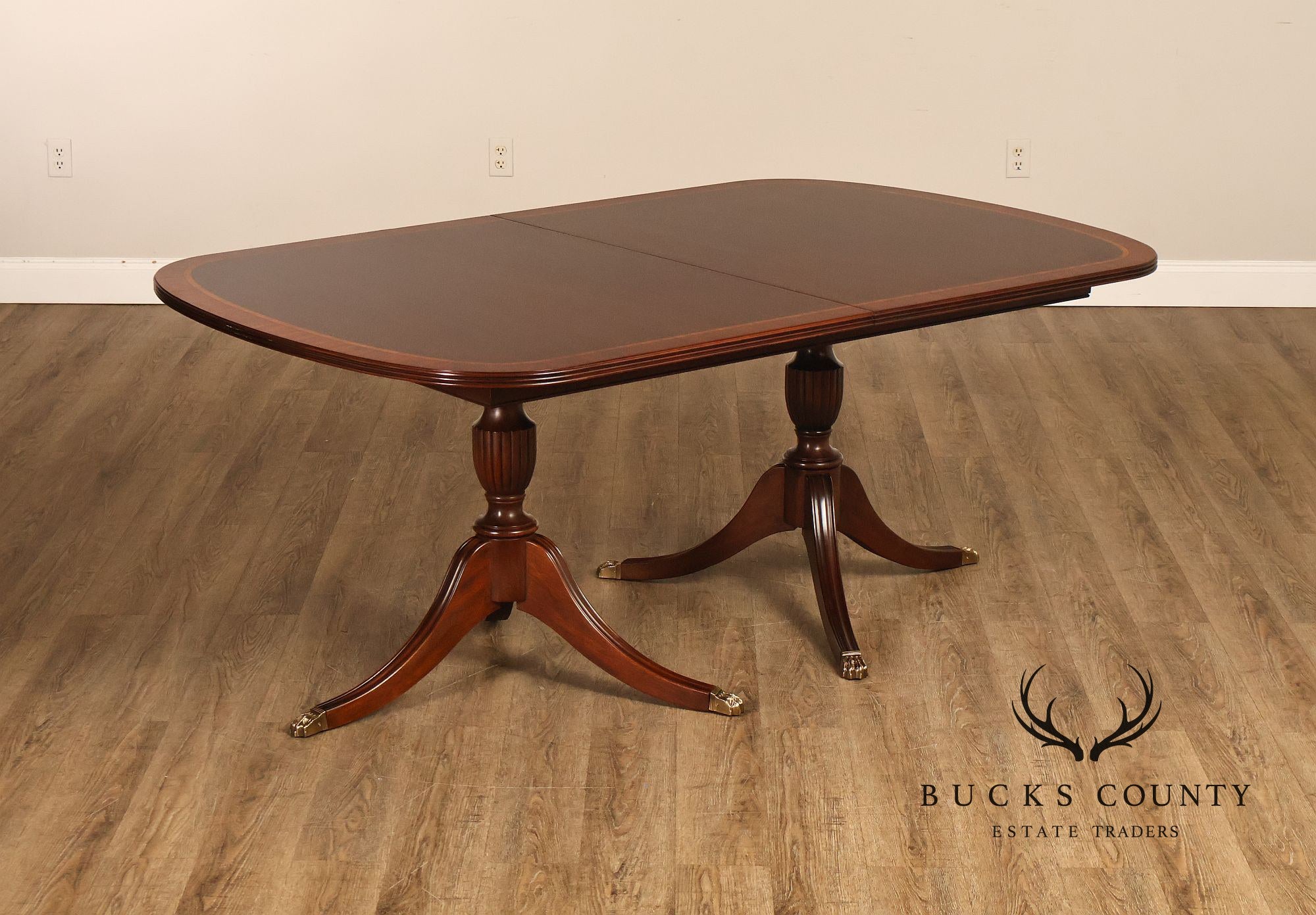 Henkel Harris Mahogany Double Pedestal Dining Table