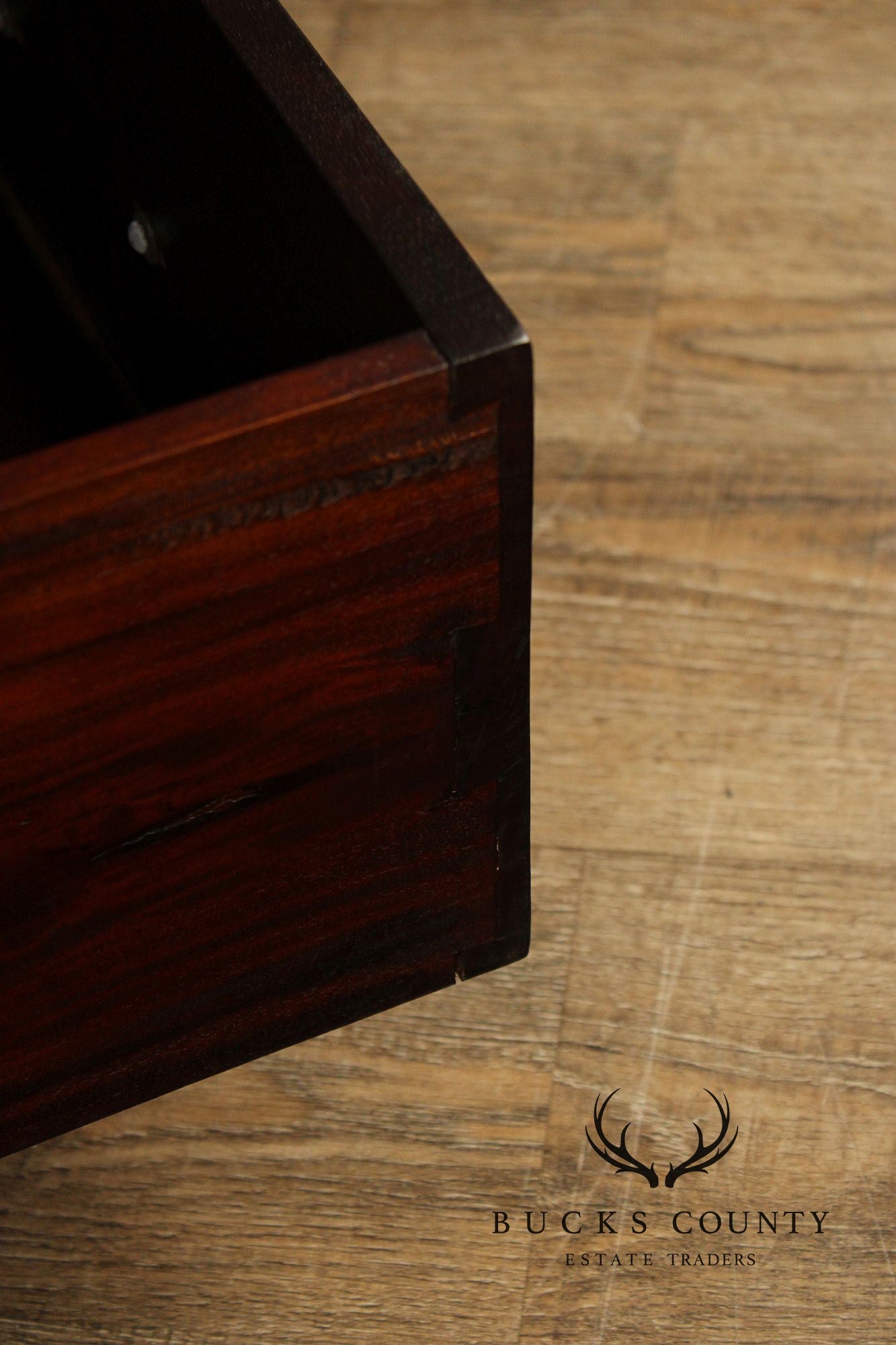 Mahogany Pair Of Tall Open Bookcases With Drawers