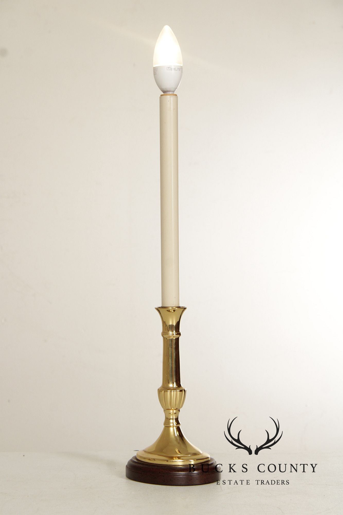 Kaiser Kuhn Lighting Vintage Pair of Brass Candlestick Table Lamps