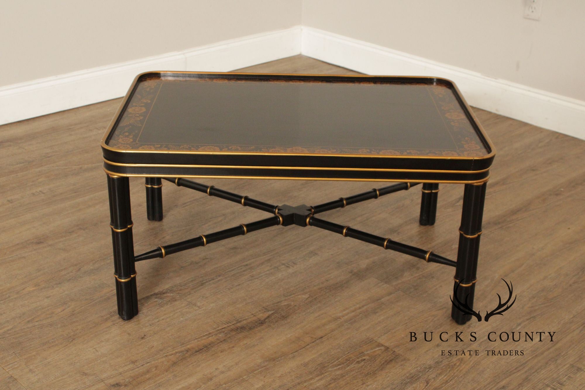 Wellington Hall Chinoiserie Decorated Faux Bamboo Coffee Table