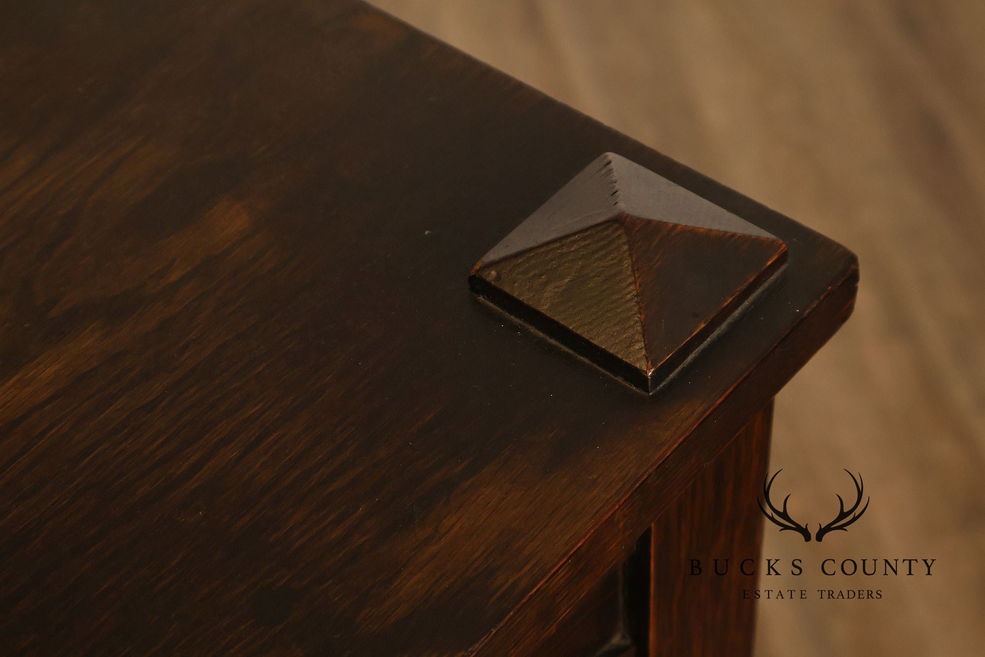 Antique Mission Oak Arts And Crafts Two Door Bookcase