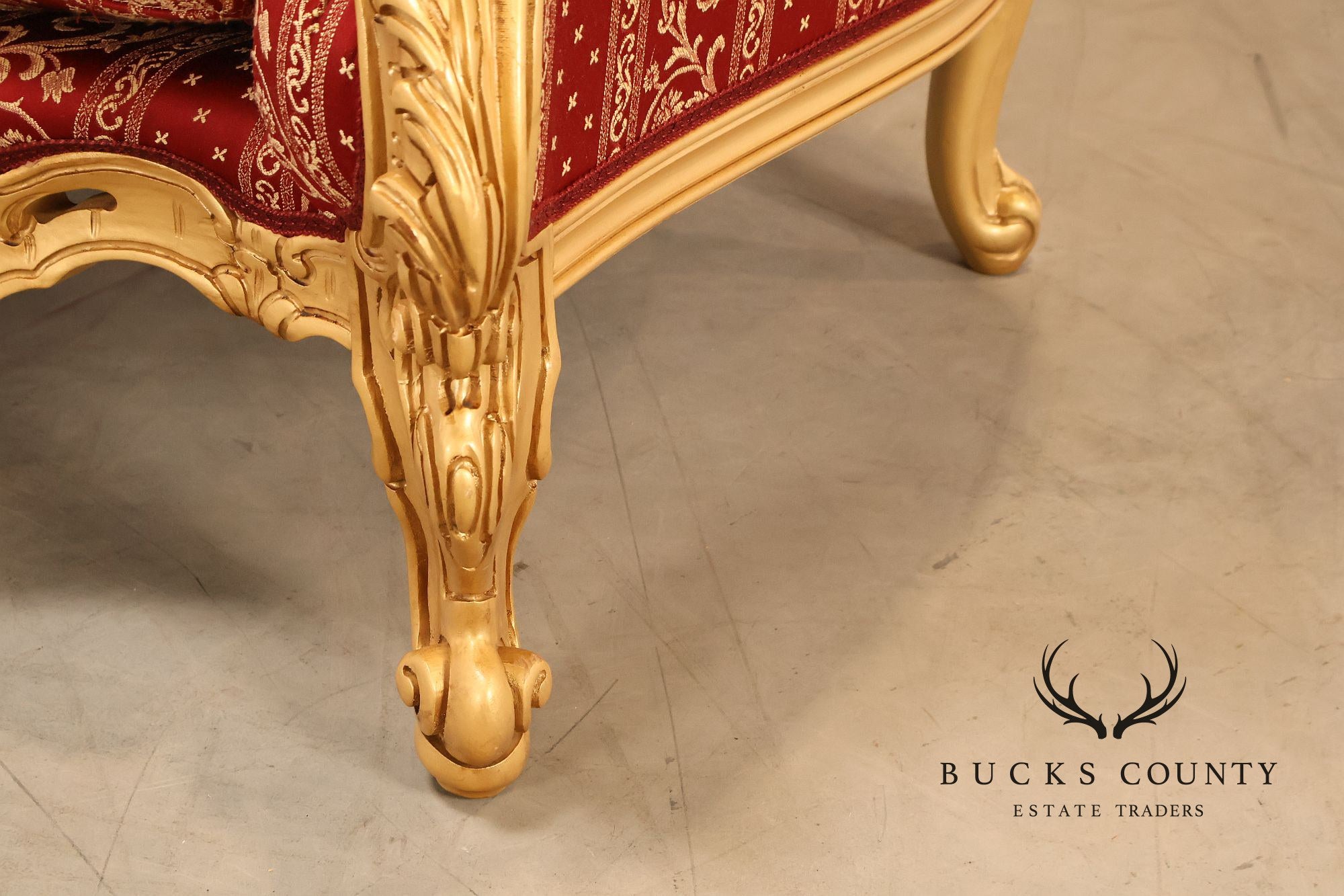 Baroque Style Giltwood Tufted Sofa