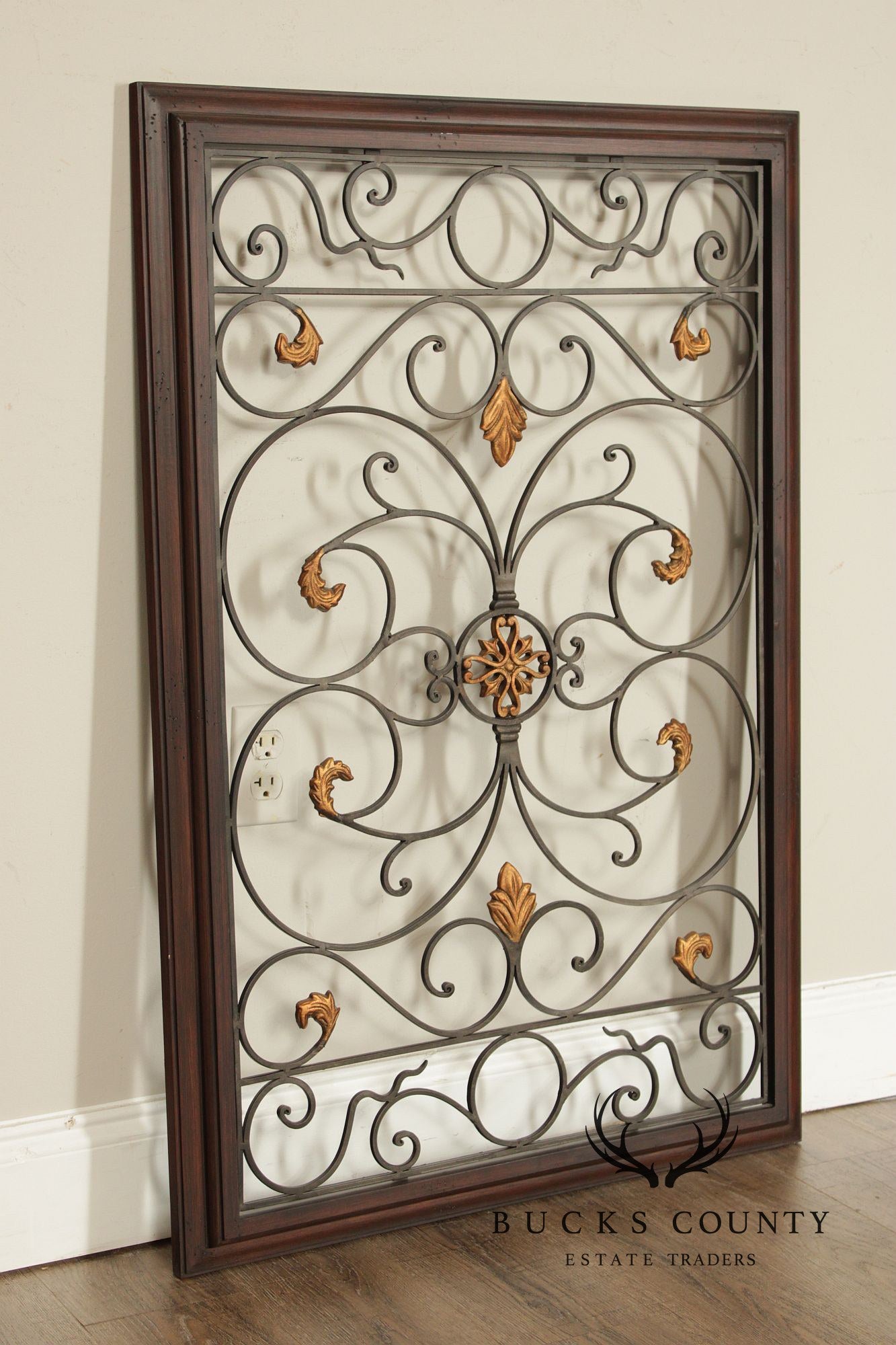 Spanish Baroque Style Partial Gilt Wrought Iron Wall Decor