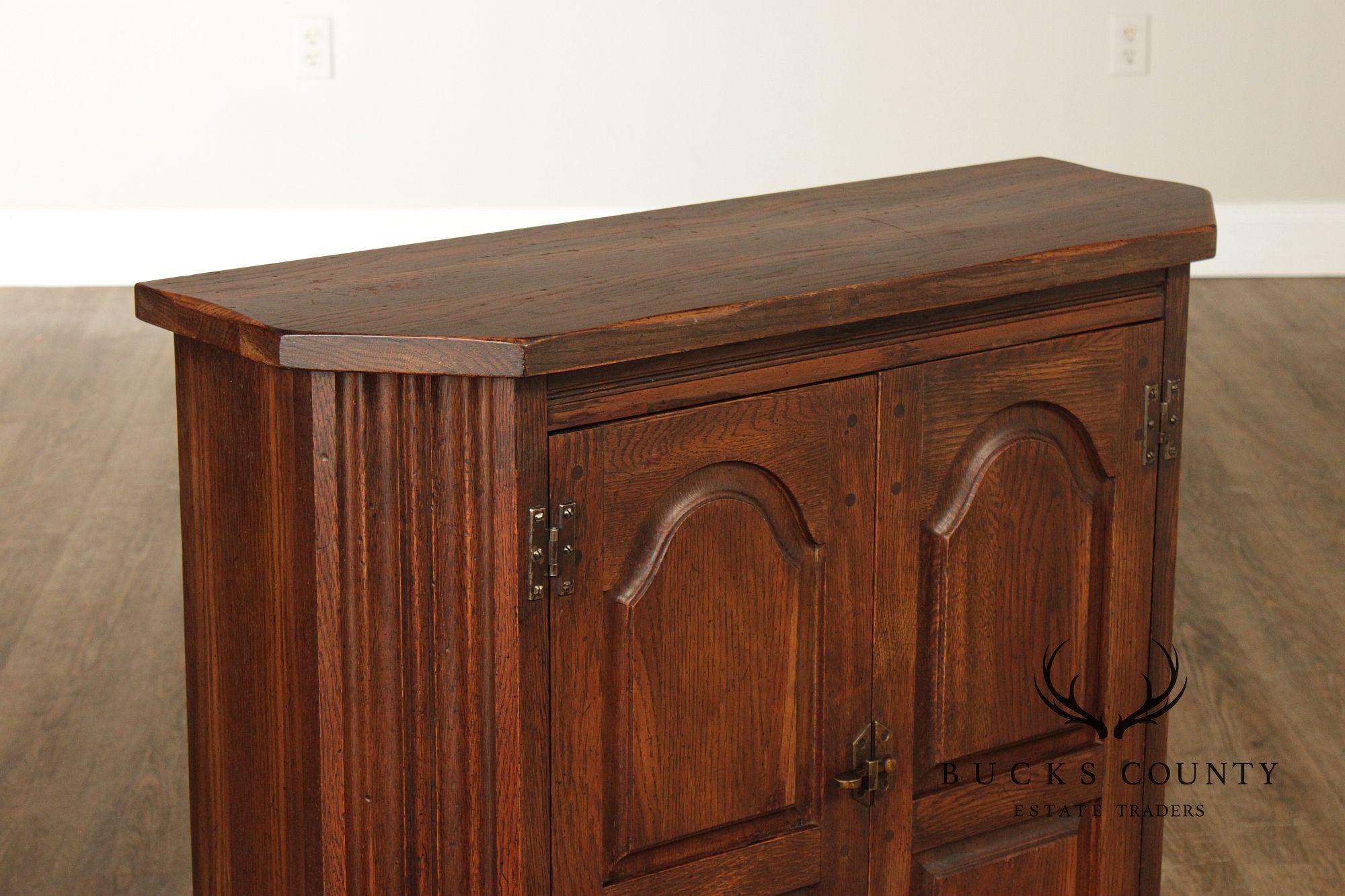 Rustic European Style Oak Console Cabinet