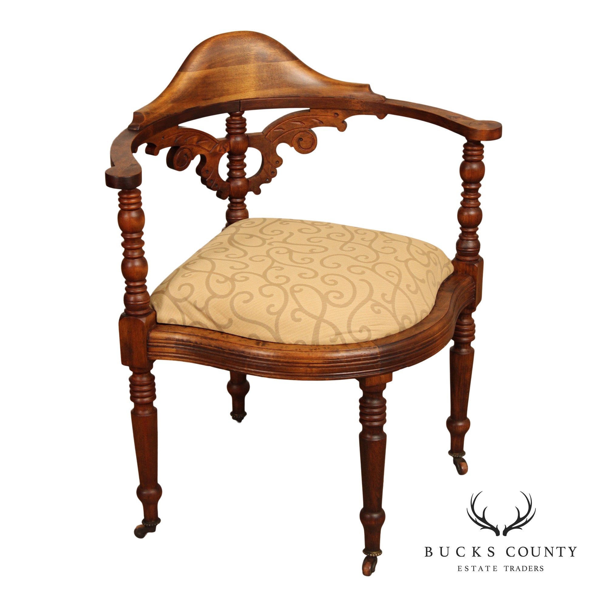 Antique Victorian Carved Corner Chair