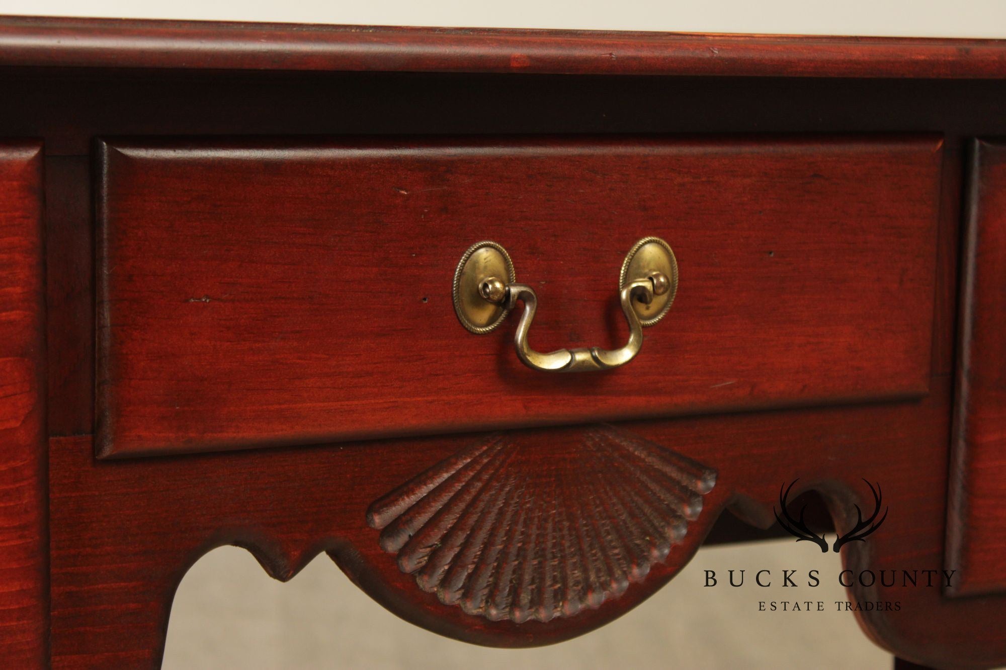 Georgian Style Shell Carved Narrow Console Table