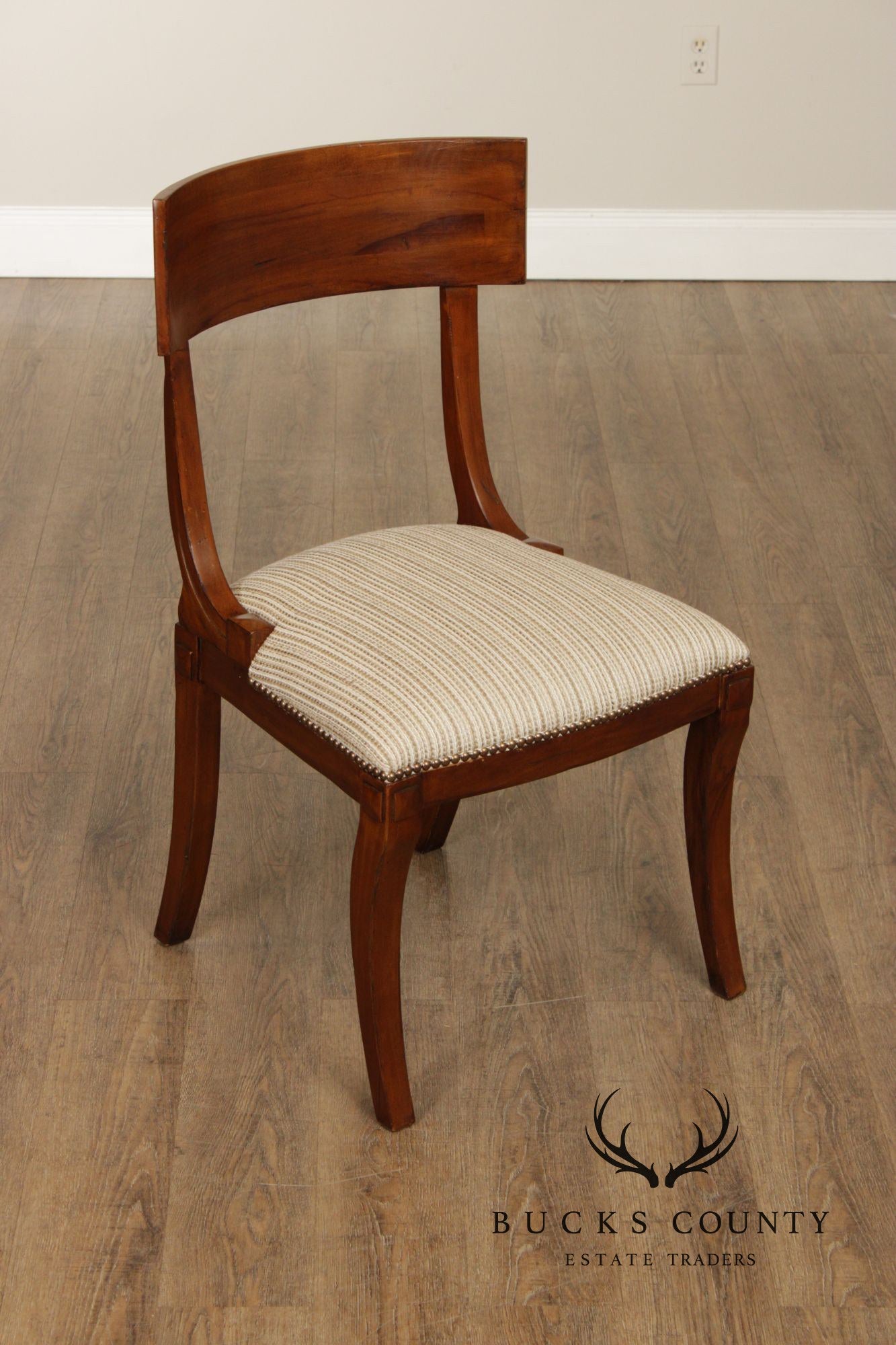 Empire Style Pair of Klismos Side Chairs