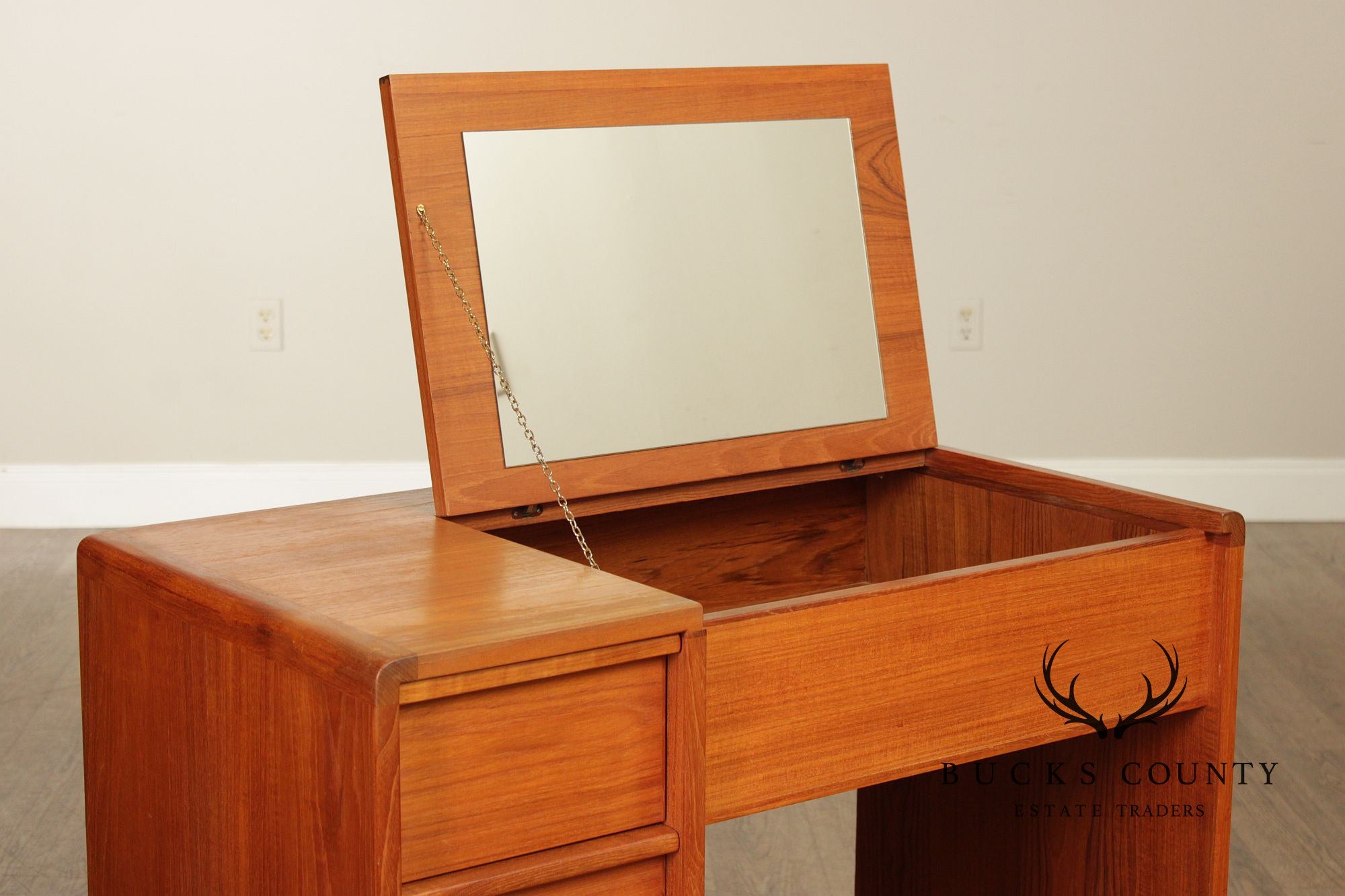 Schreiber’s Møbelfabrik Mid Century Danish Teak Vanity With Bench