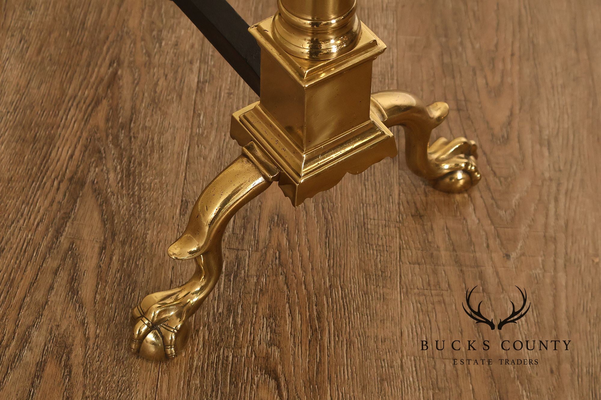 Federal Style Pair Of Brass Andirons