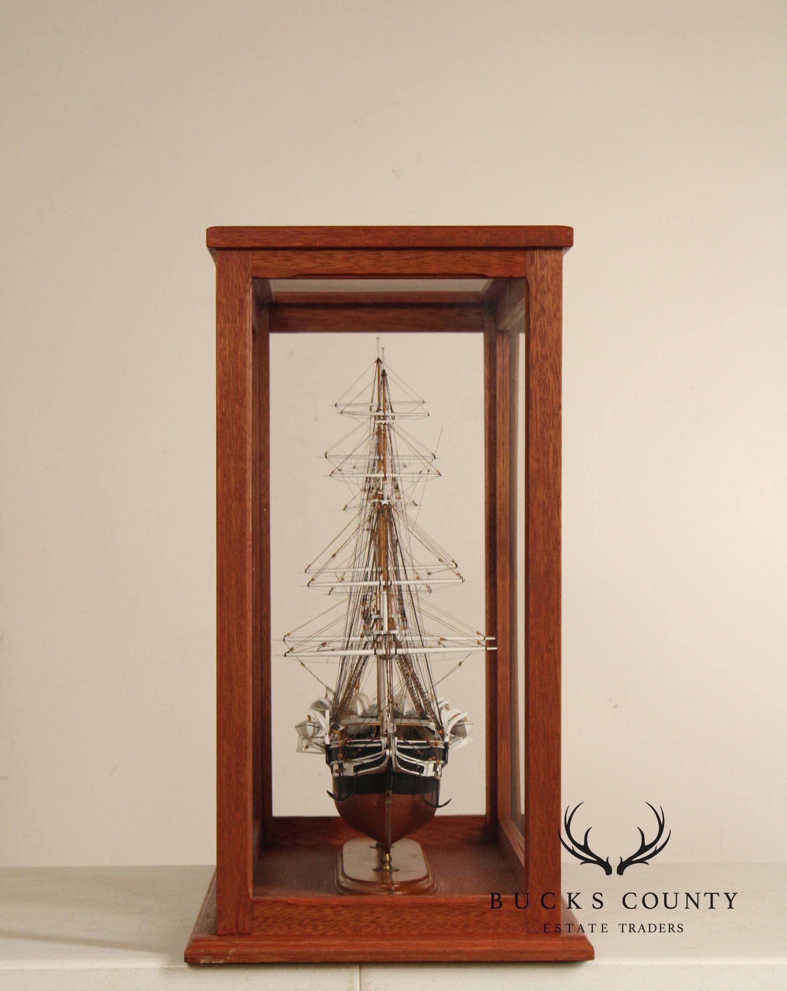 Model Ship 'Charles W. Morgan' In Wooden Display Case