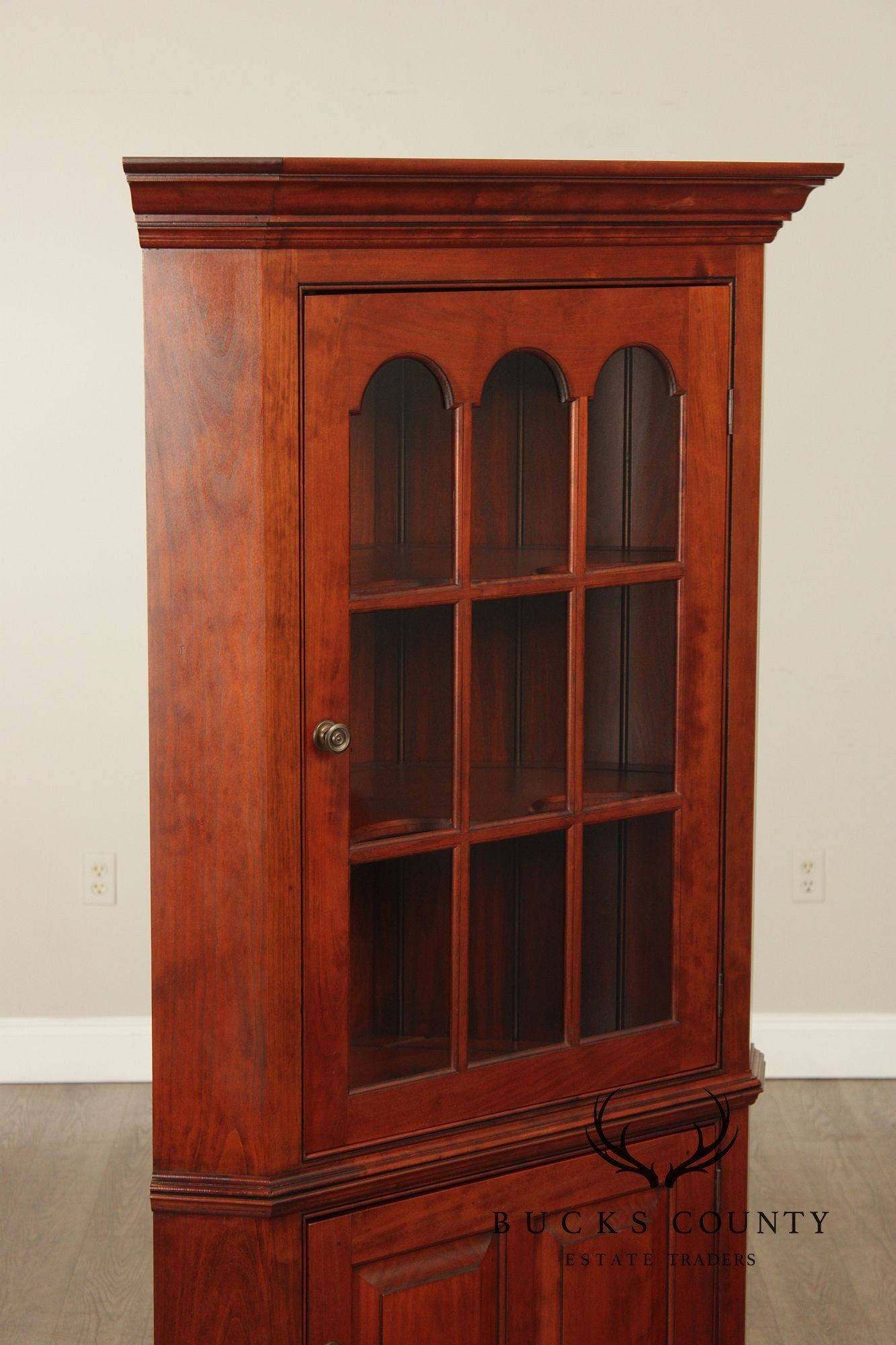 Chippendale Style Benchmade Cherry Corner Cabinet