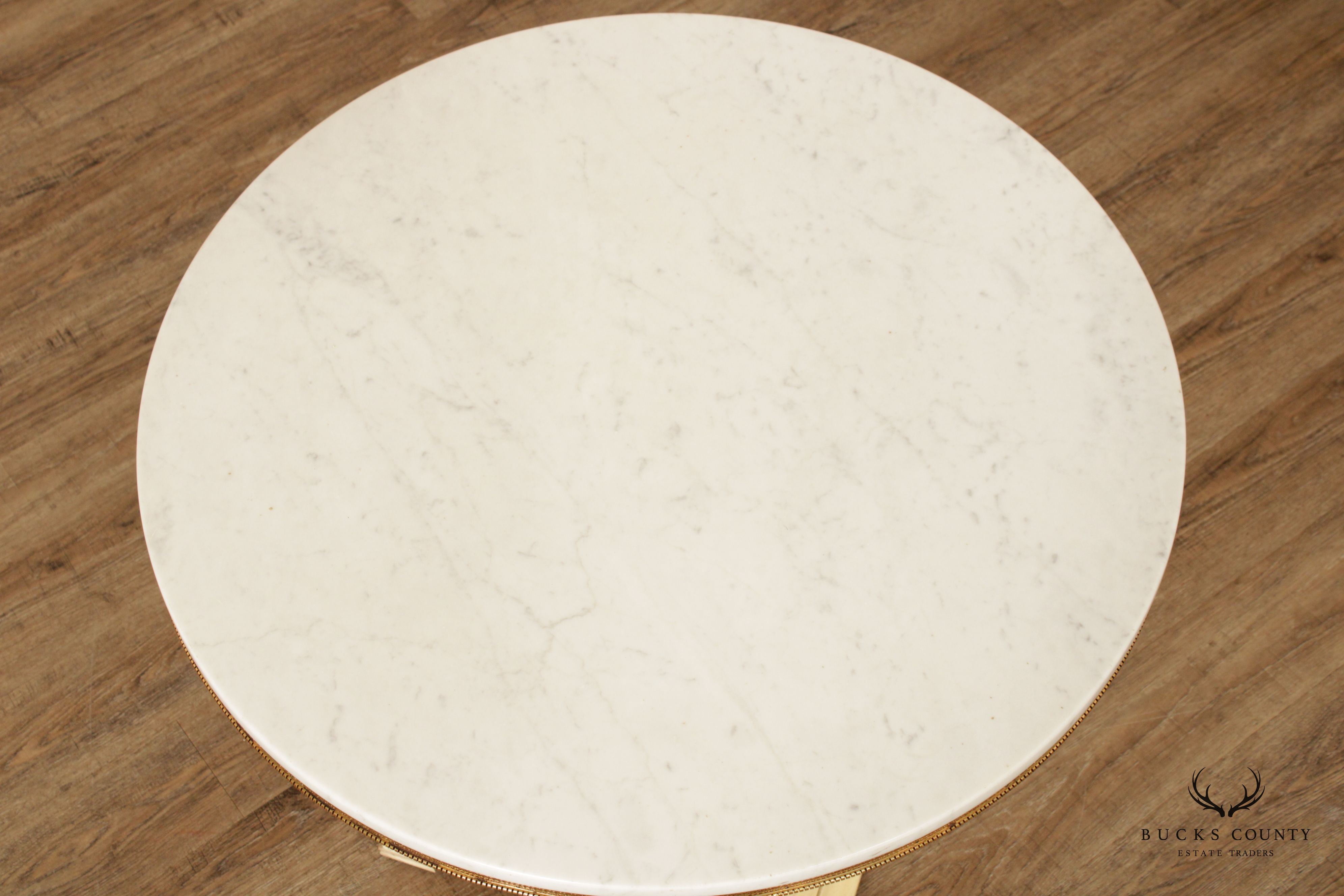 American of Chicago Vintage Round Marble Top Neoclassical Style Coffee or Center Table