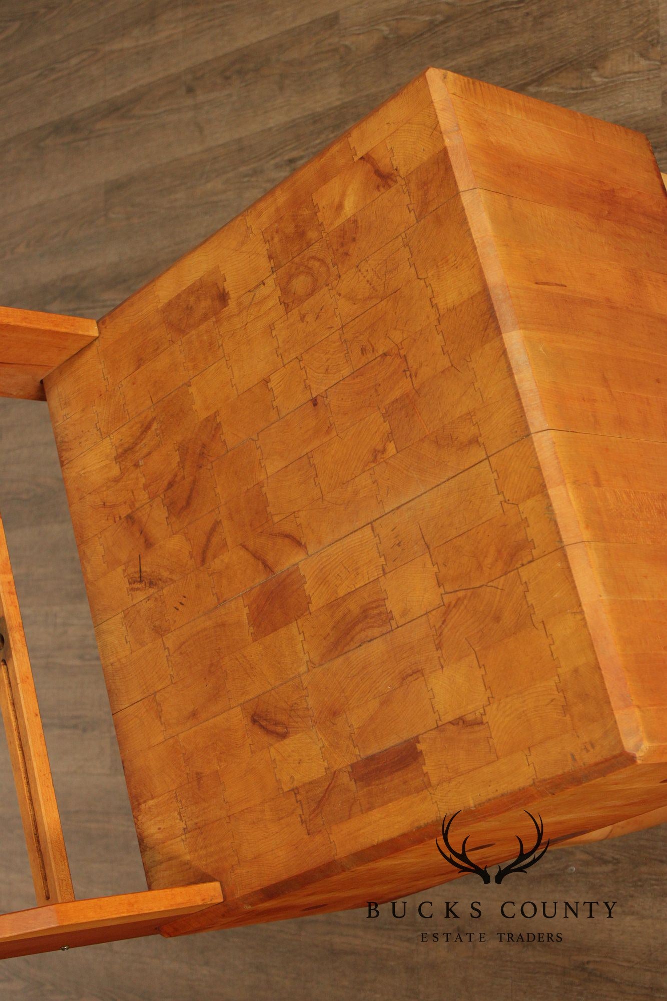 Bally Block Co. Solid Maple Butcher Block Work Table With Upper Rack