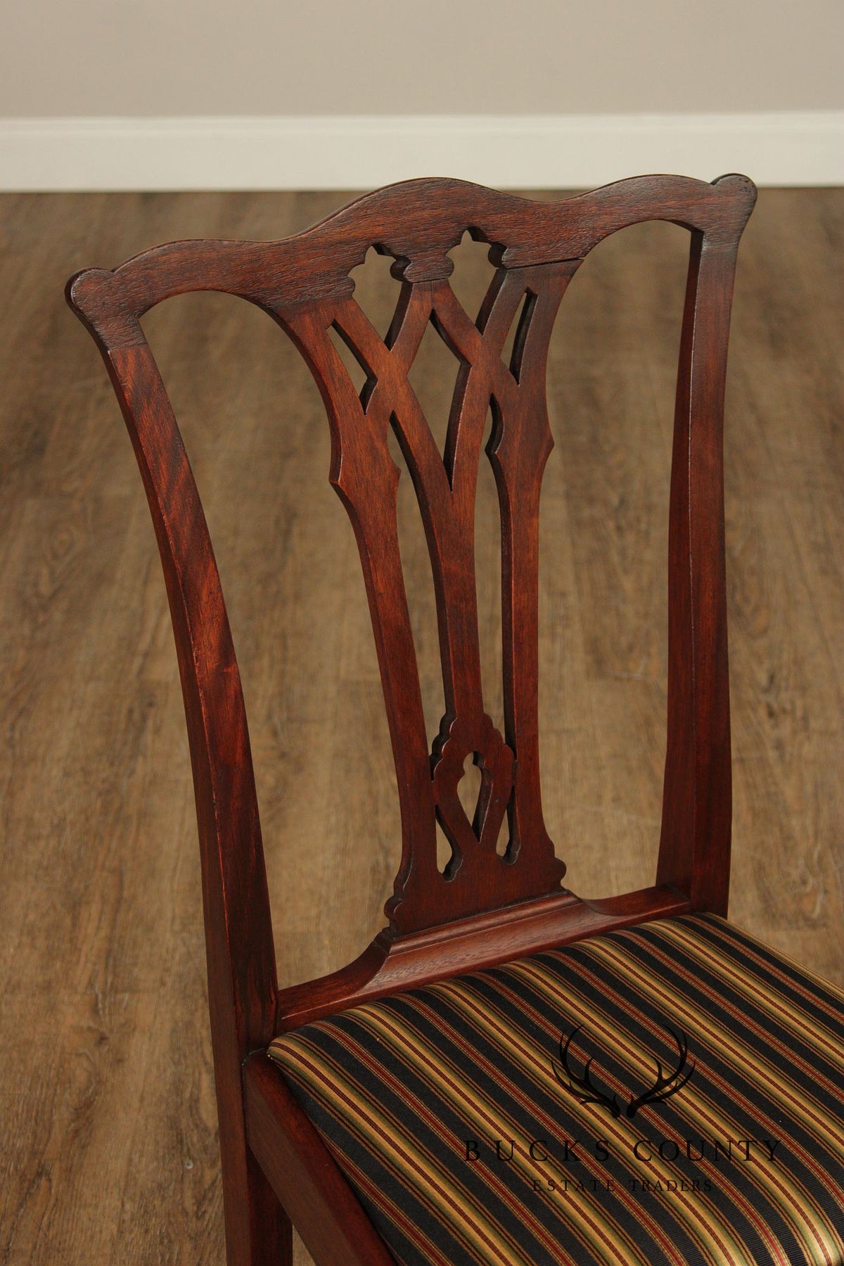 Vintage Chippendale Style Set Of Six Mahogany Dining Chairs